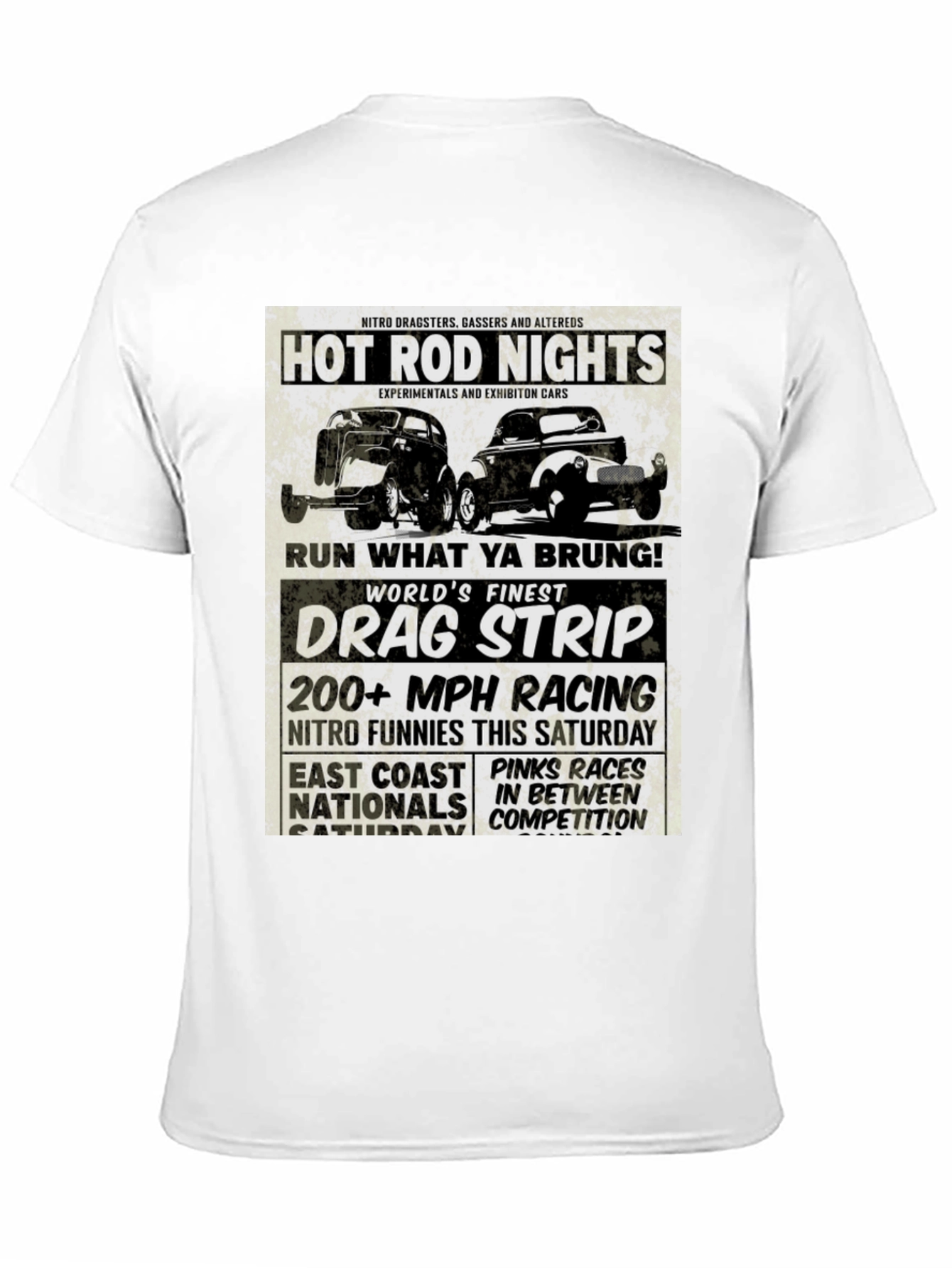 Black Hot Rod Nights Drag Racing T-Shirt view 11