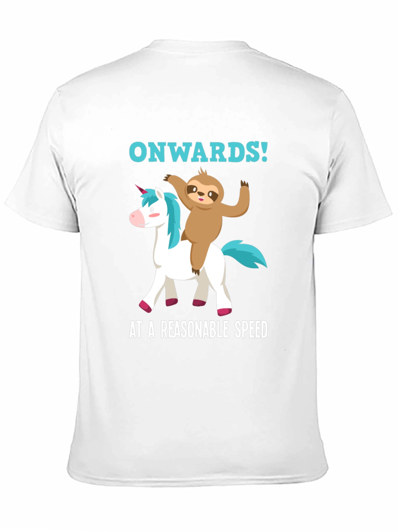 Black Sloth Riding Unicorn T-Shirt - Reasonable Speed view 11