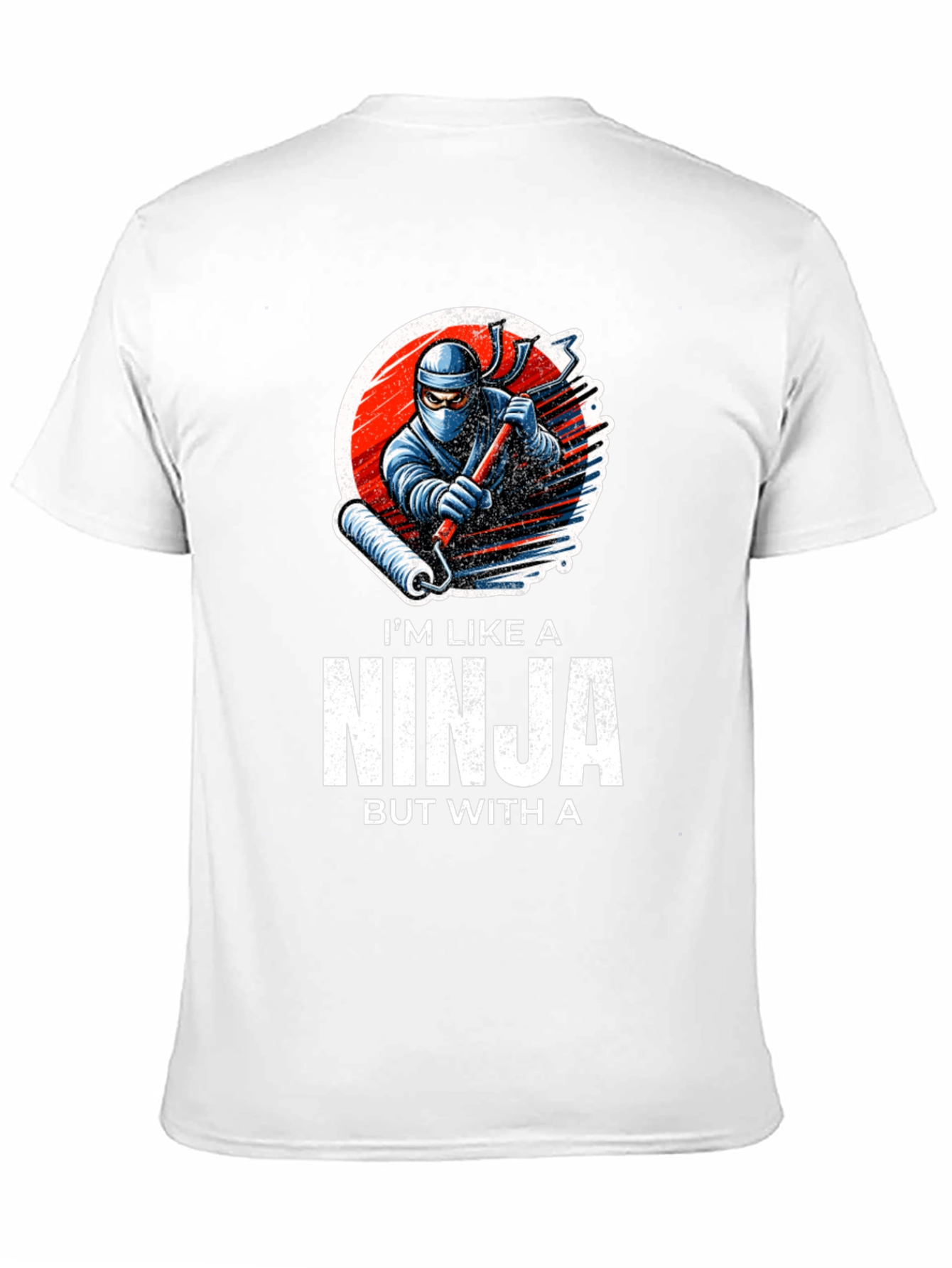 Black Ninja Painter T-Shirt - Funny Graphic Tee view 11