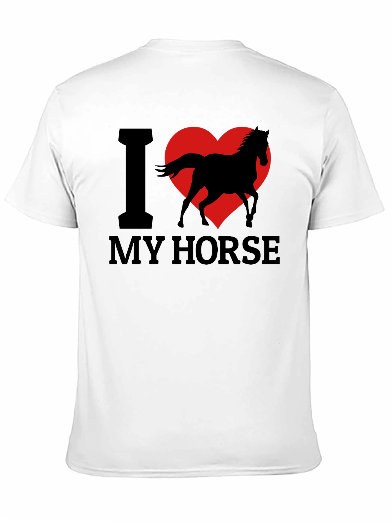 Black I Love My Horse T-Shirt - Black Cotton Tee view 11