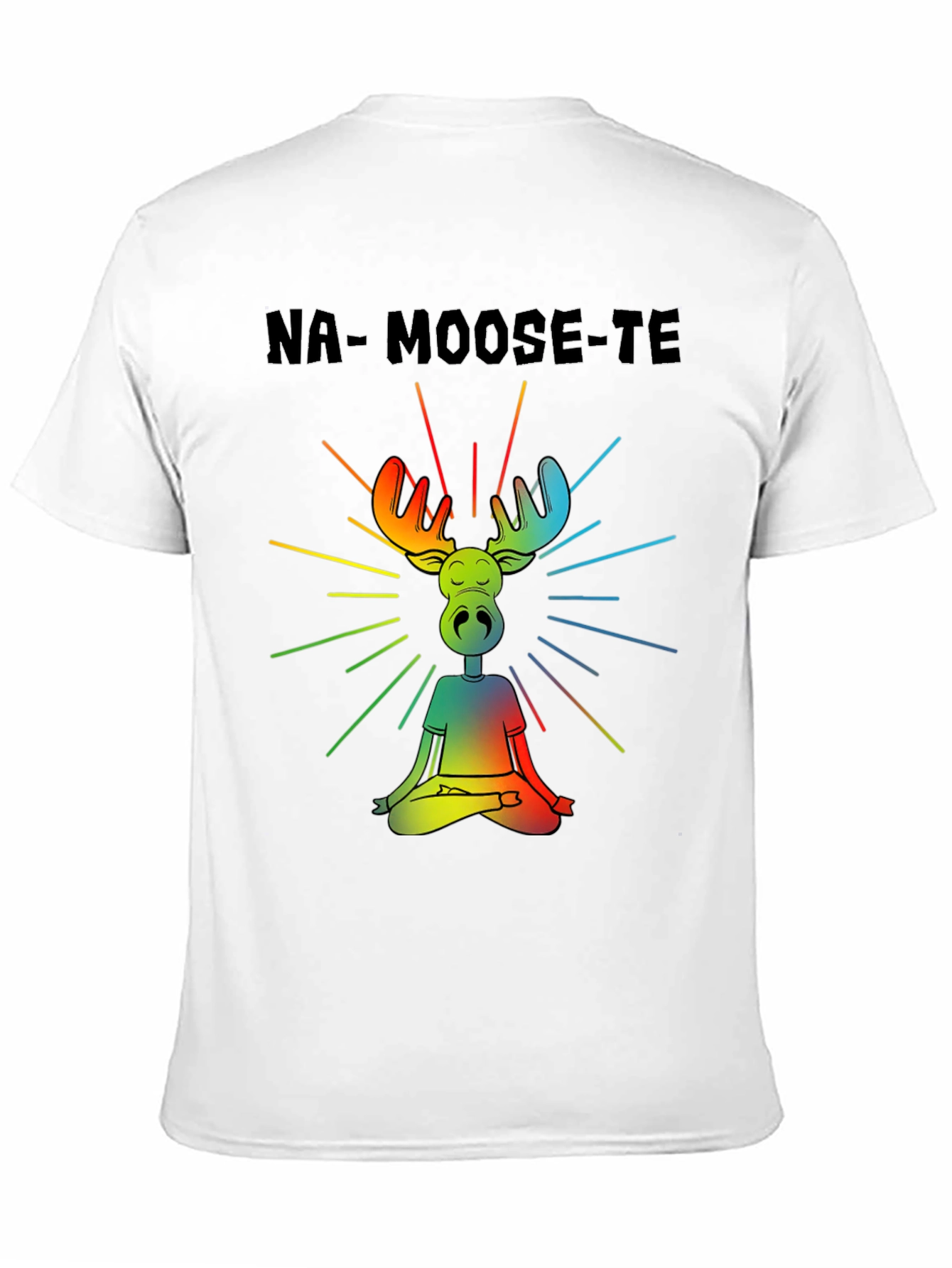 Black Na-Moose-Te T-Shirt - Yoga Moose Design view 11