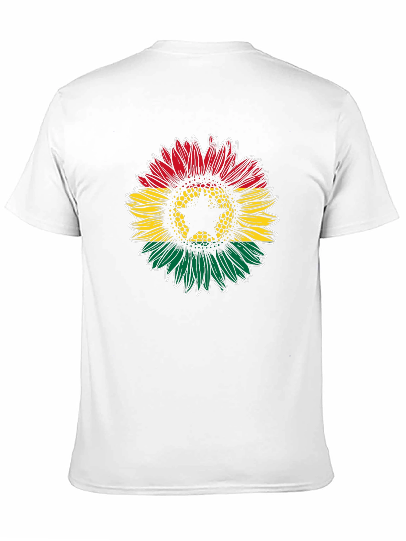 Black Ghana Flag Sunflower Graphic T-Shirt view 11