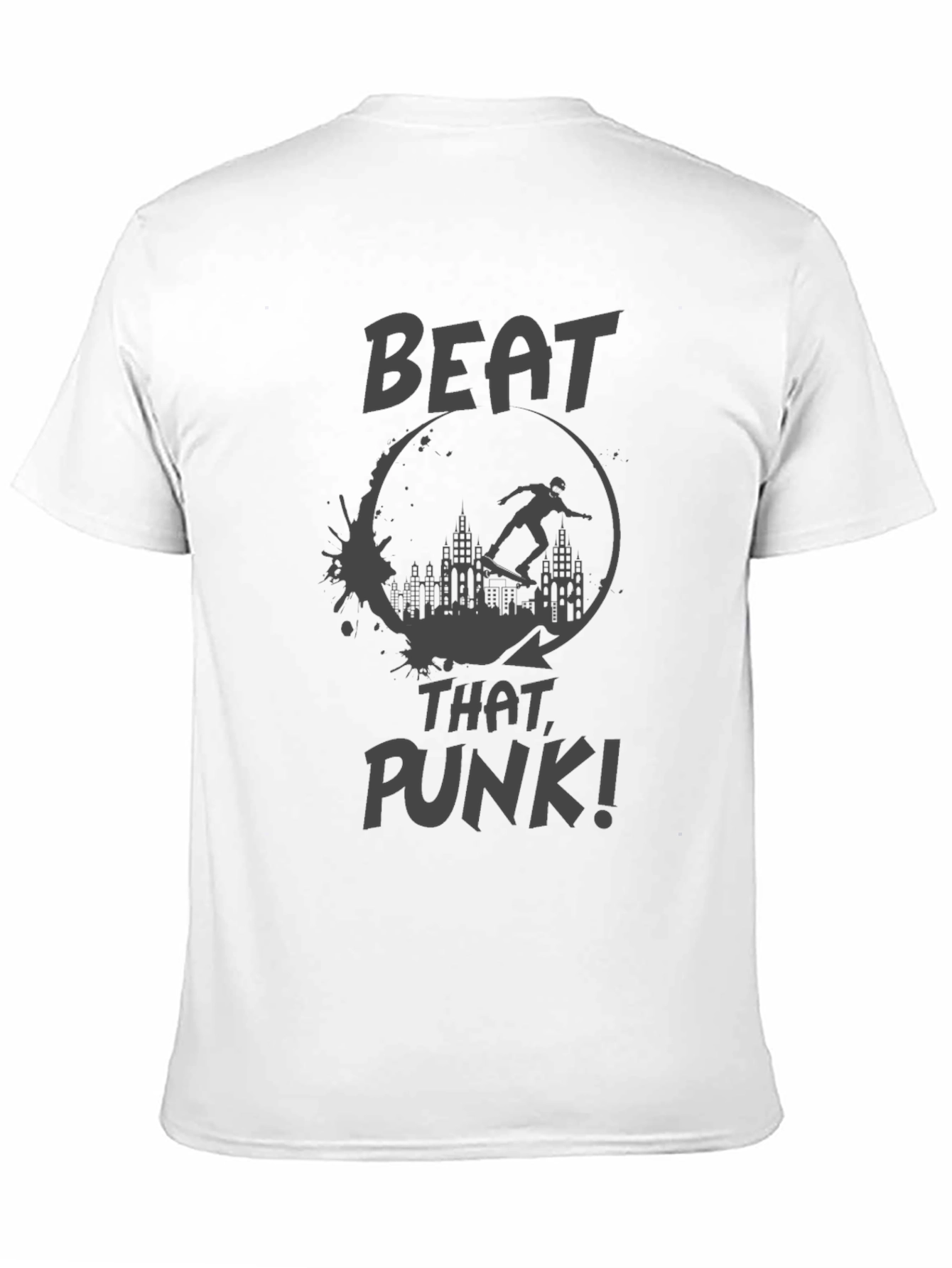 Black Beat That Punk T-Shirt - Skateboarder City Scene view 11