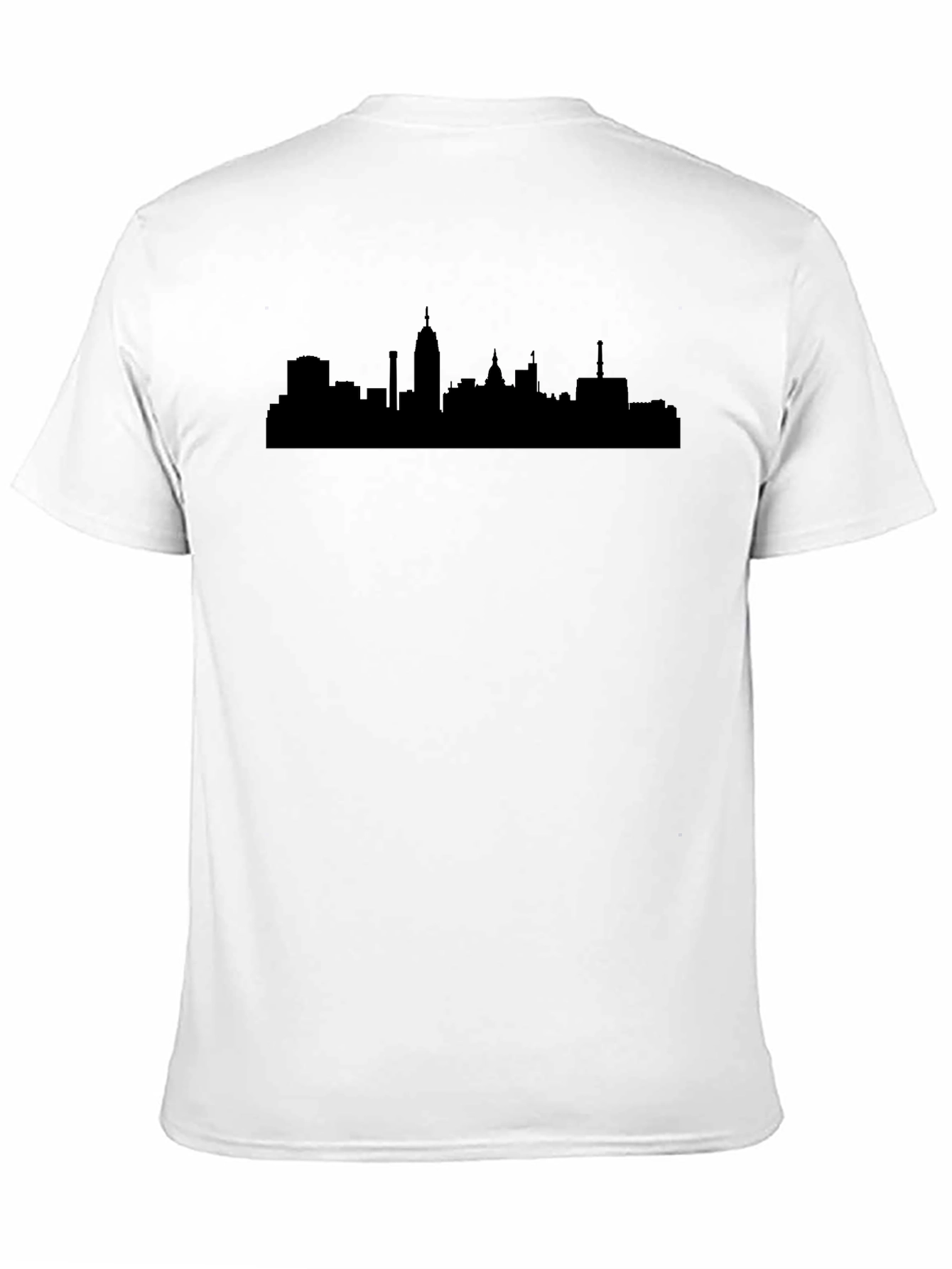Black Cityscape Graphic Tee - Black Cotton T-Shirt view 11