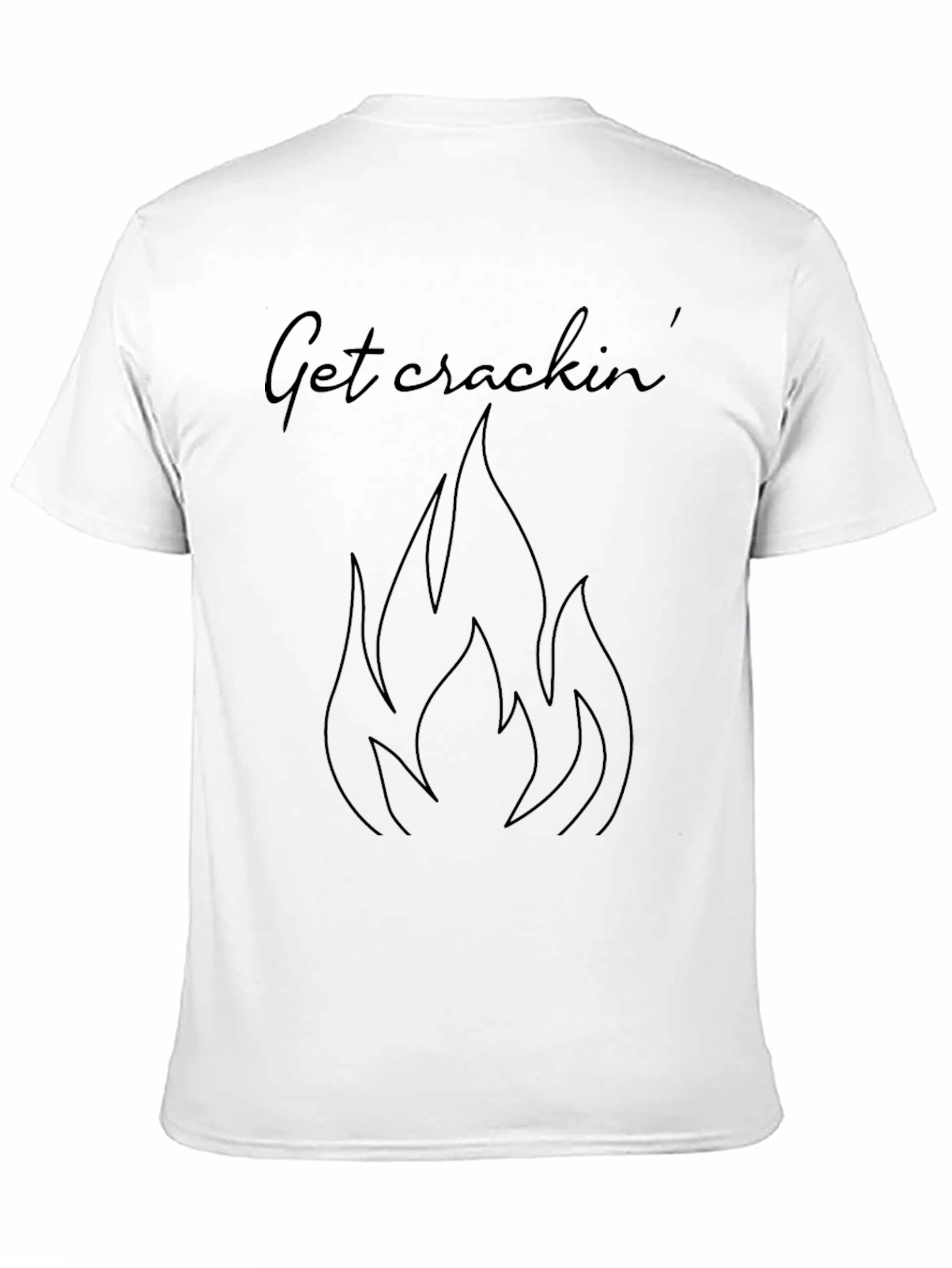 Black Get Crackin' Flame Graphic Black T-Shirt view 11