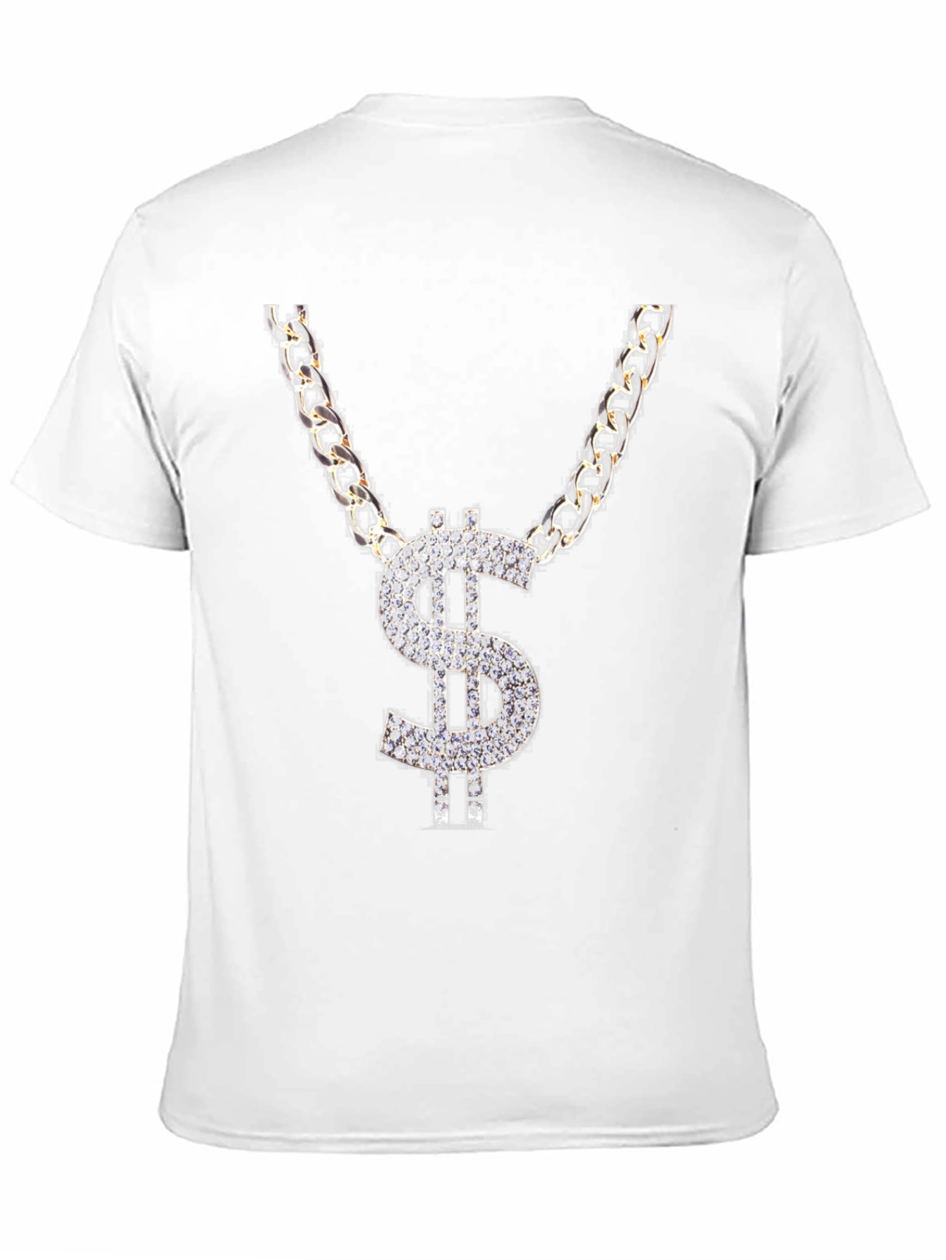Black Dollar Sign Chain Graphic T-Shirt view 11