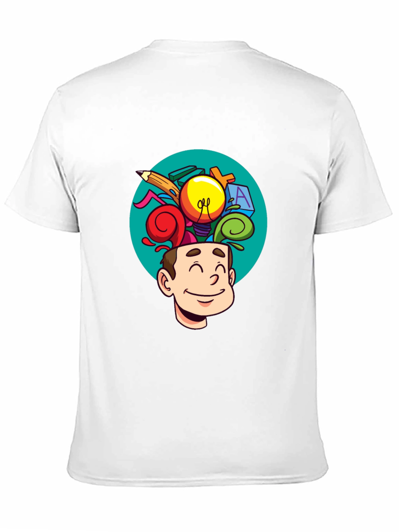 Black Creative Mind T-Shirt - Cartoon Brain view 11