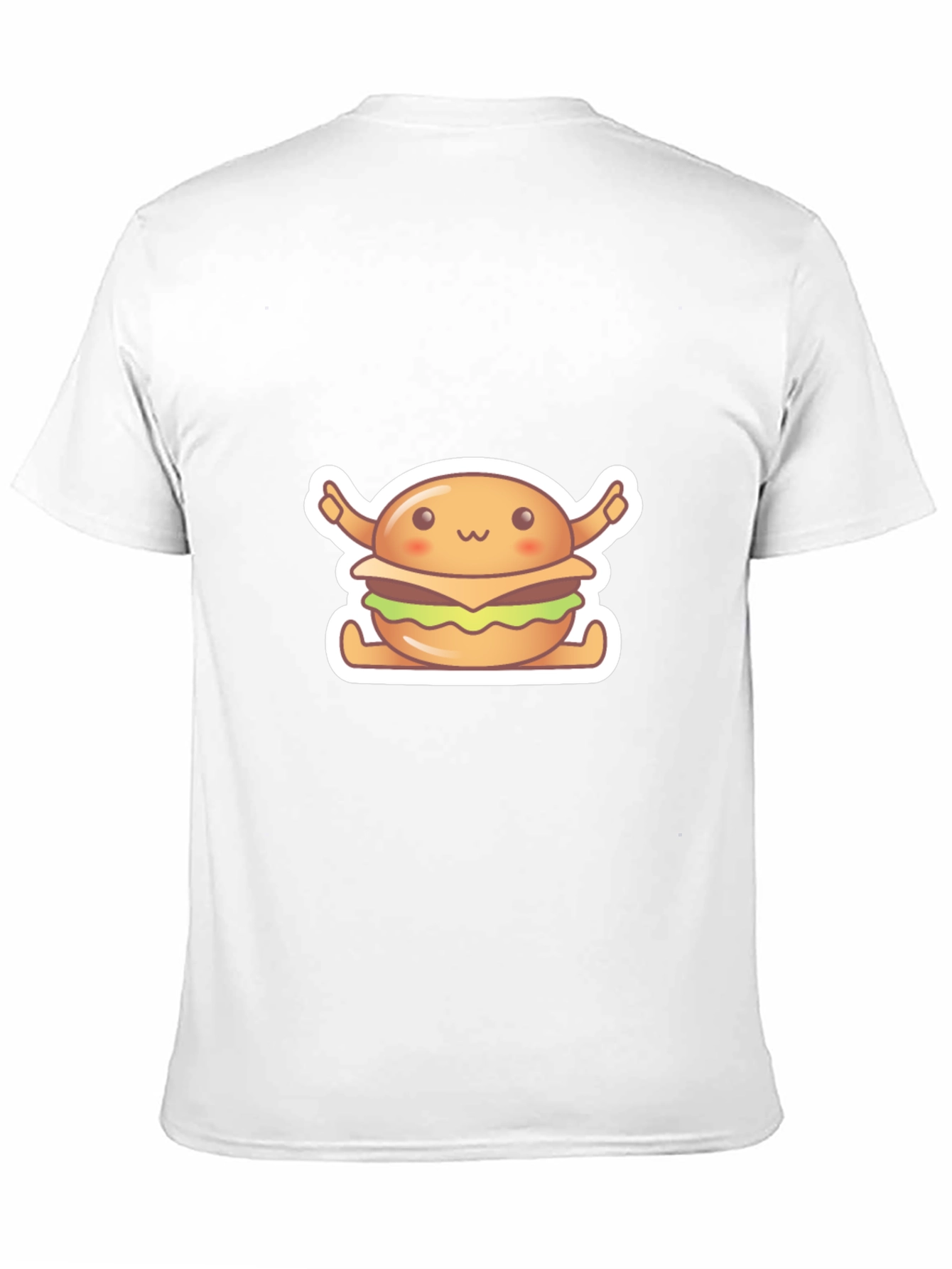 Black Kawaii Burger Graphic Tee - Unisex Black T-Shirt view 11