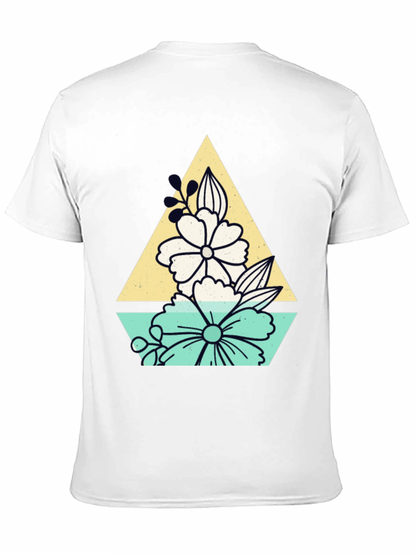 Black Floral Triangle Graphic T-Shirt view 11
