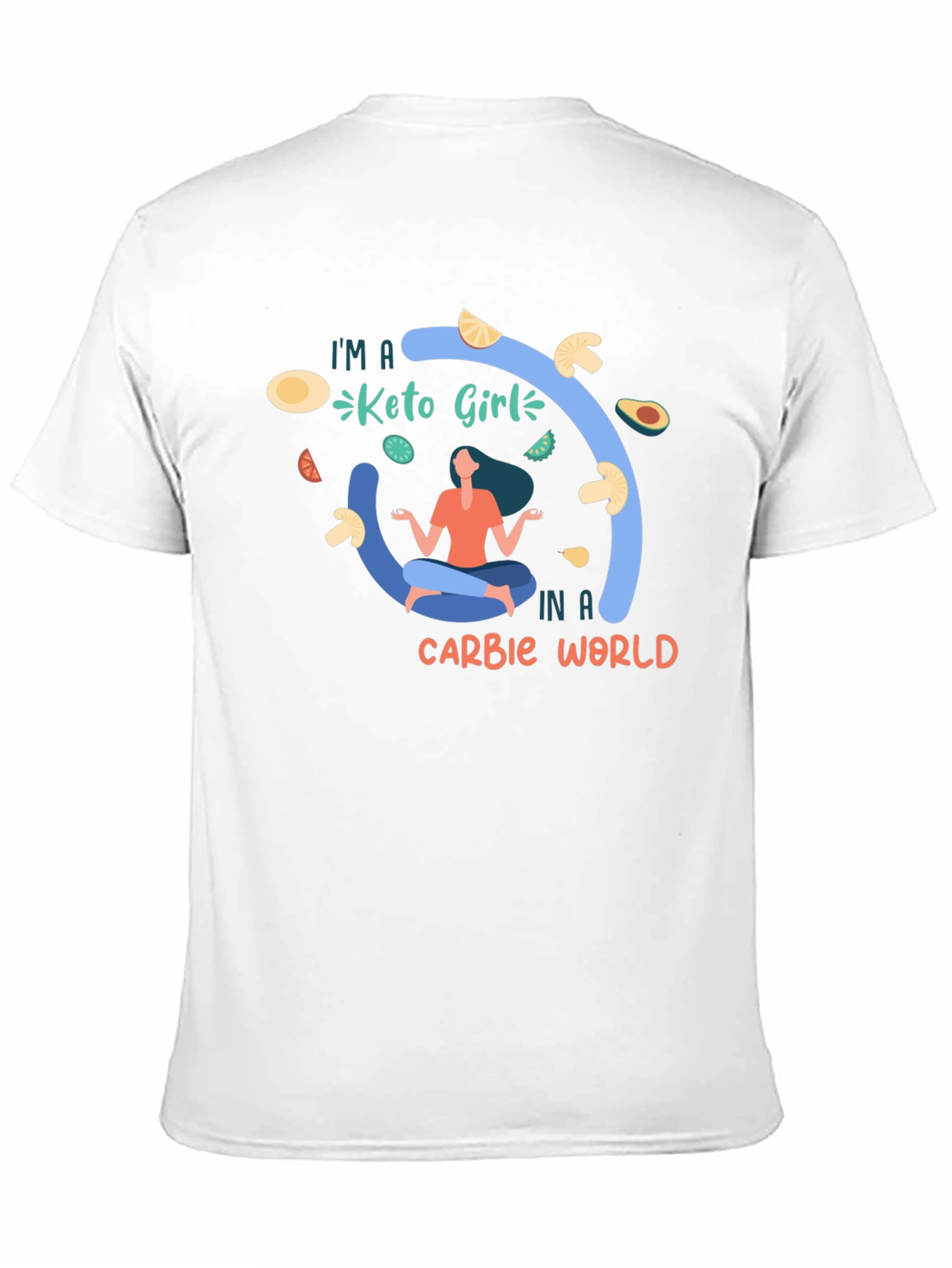 Black Keto Girl T-Shirt - Carb Conscious Design view 11