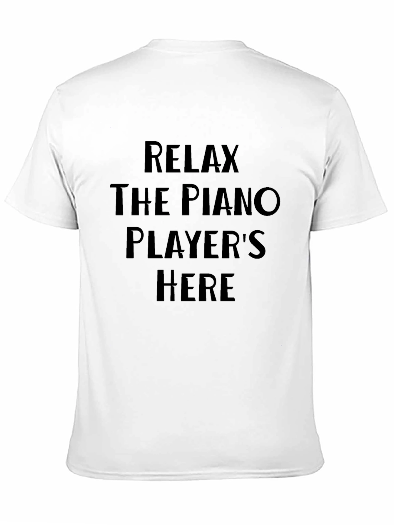 Black Relax Piano Player T-Shirt - Comfy Black Tee view 11