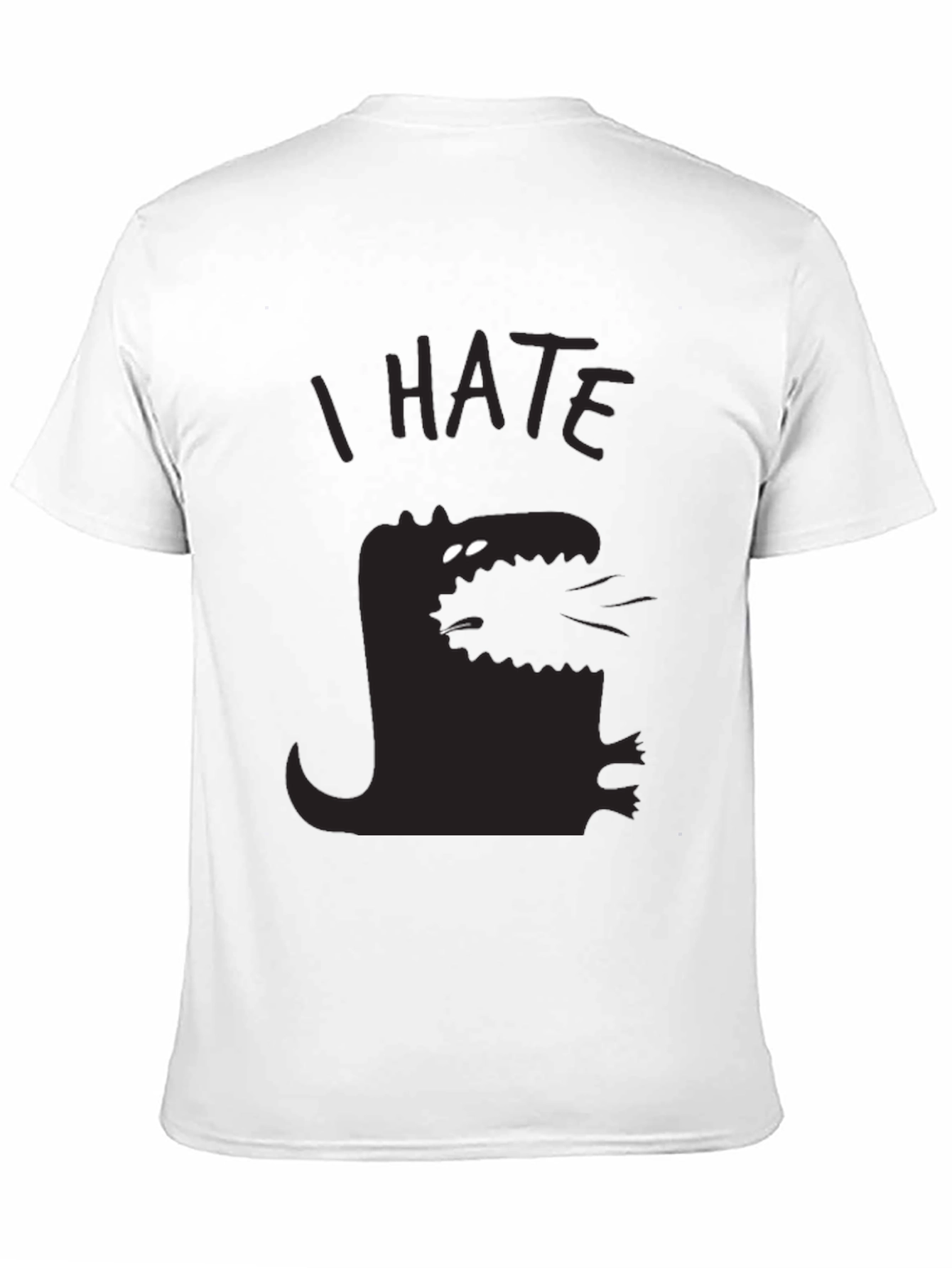 Black I Hate Dinosaur Black T-Shirt view 11