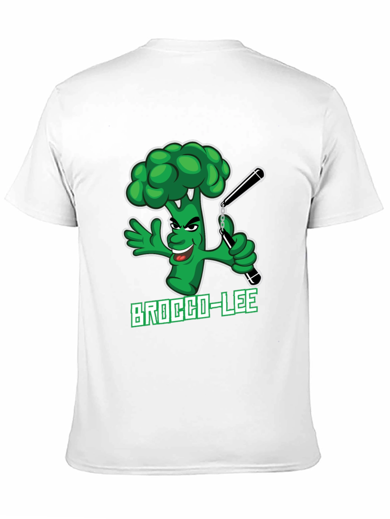 Black Brocco-Lee T-Shirt: Funny Broccoli Karate Tee view 11
