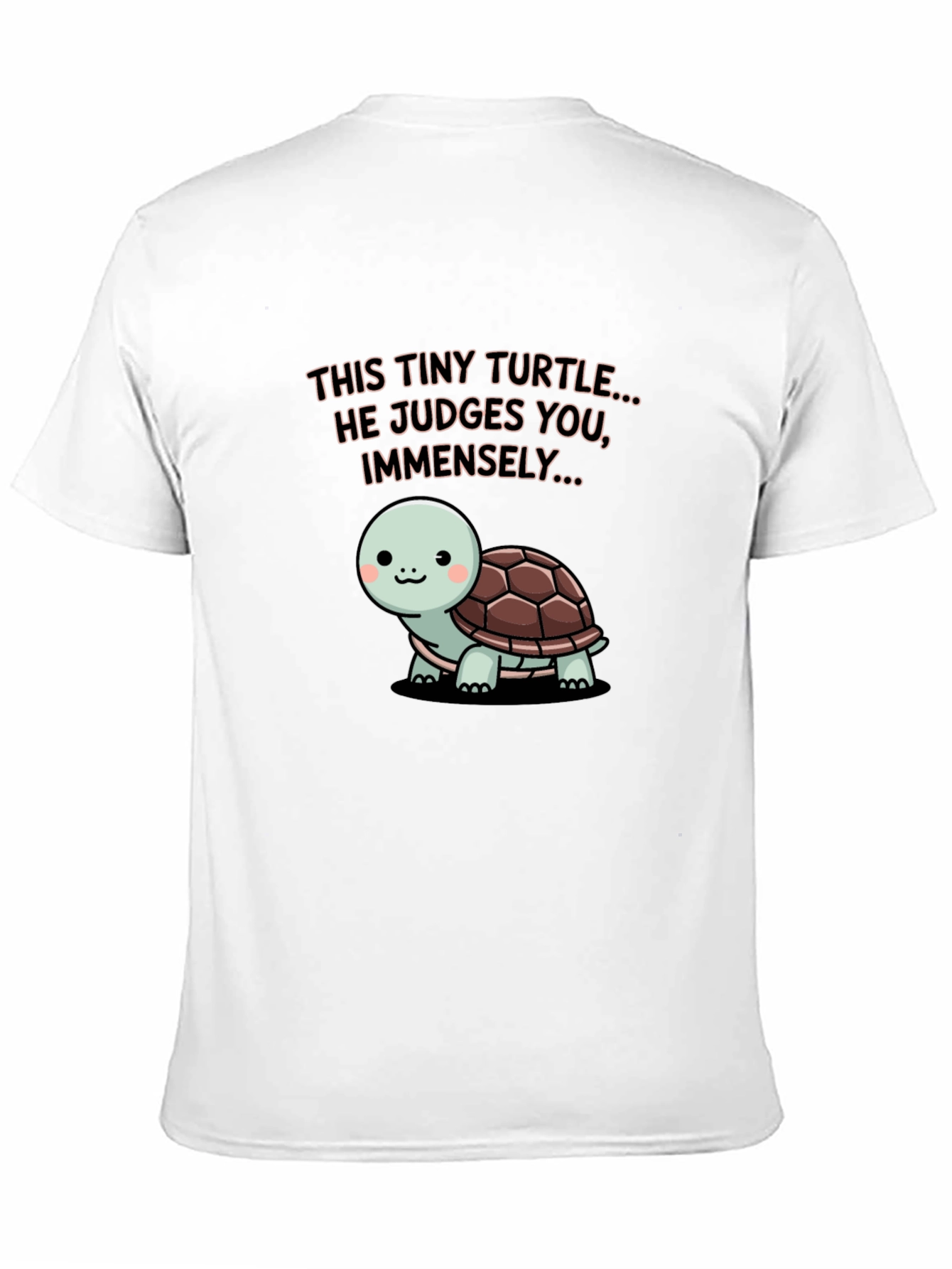 Black Tiny Turtle Judges You Graphic Tee view 11