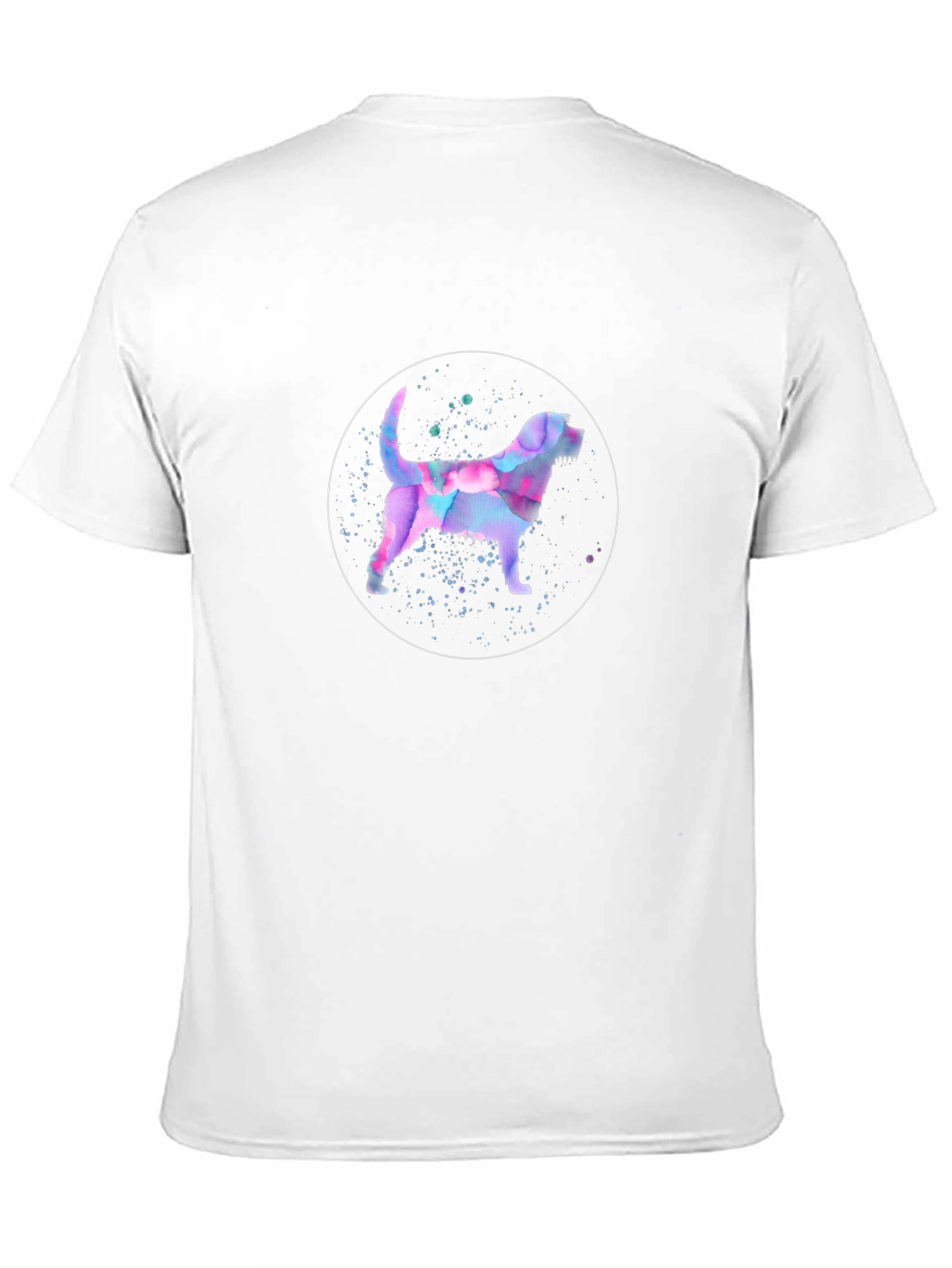 Dog Watercolor Graphic Tee - Unisex Black T-Shirt - 11