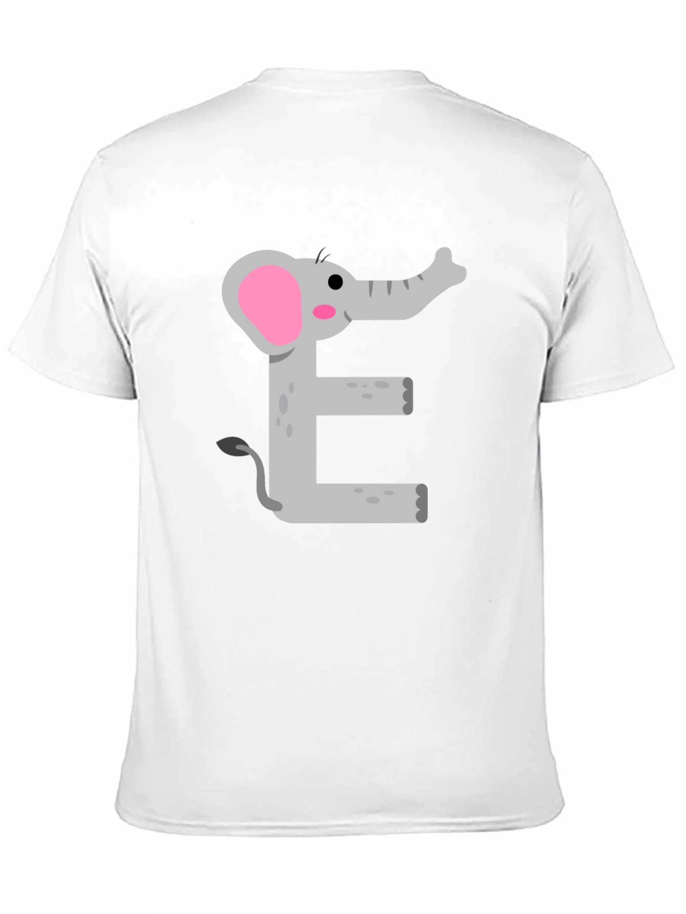 Black Elephant E Graphic Tee - Kids Alphabet Shirt view 11