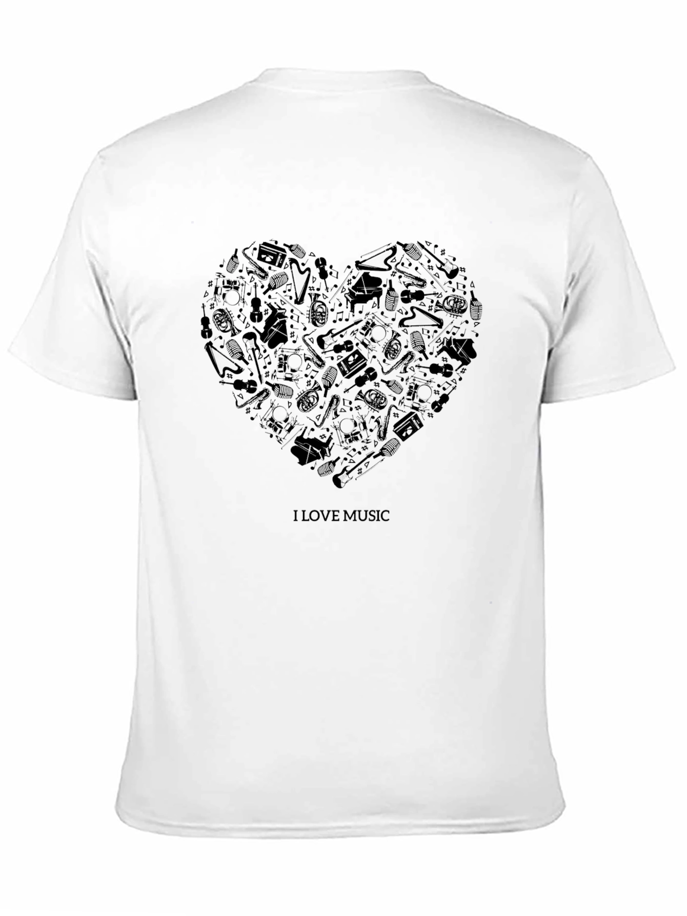 Black Music Lover's Heart T-Shirt view 11