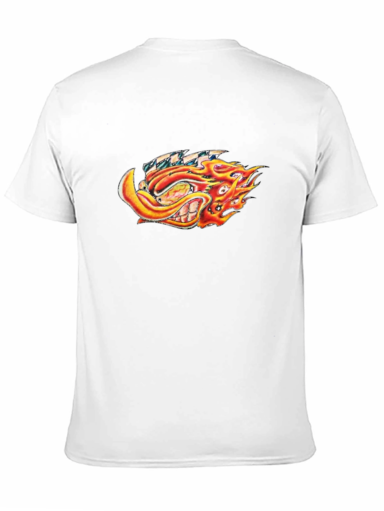 Black Fiery Cartoon Graphic Black T-Shirt view 11