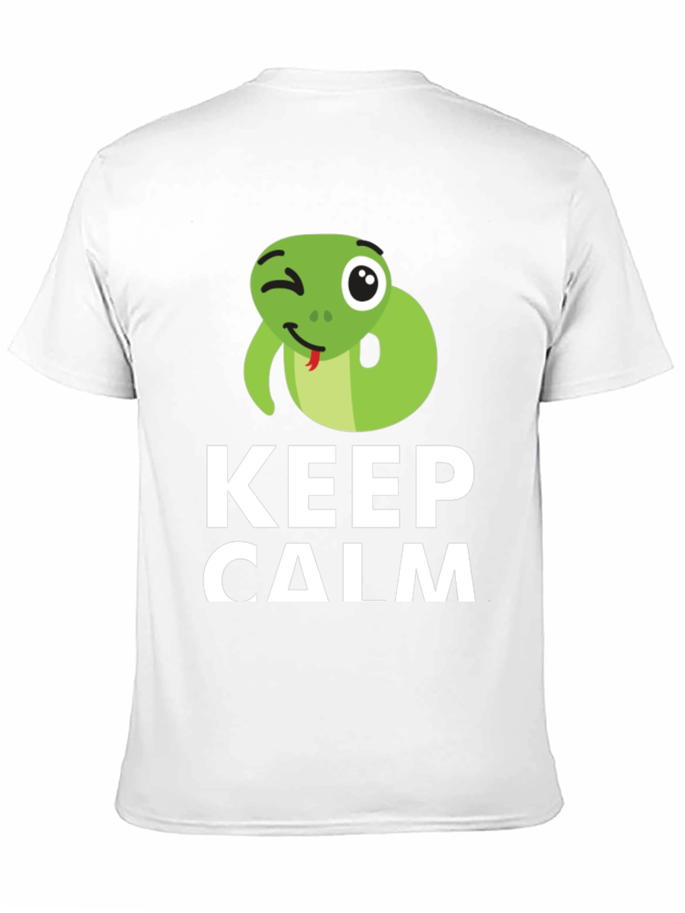 Black Keep Calm Snake Tee - Funny Graphic T-Shirt view 11