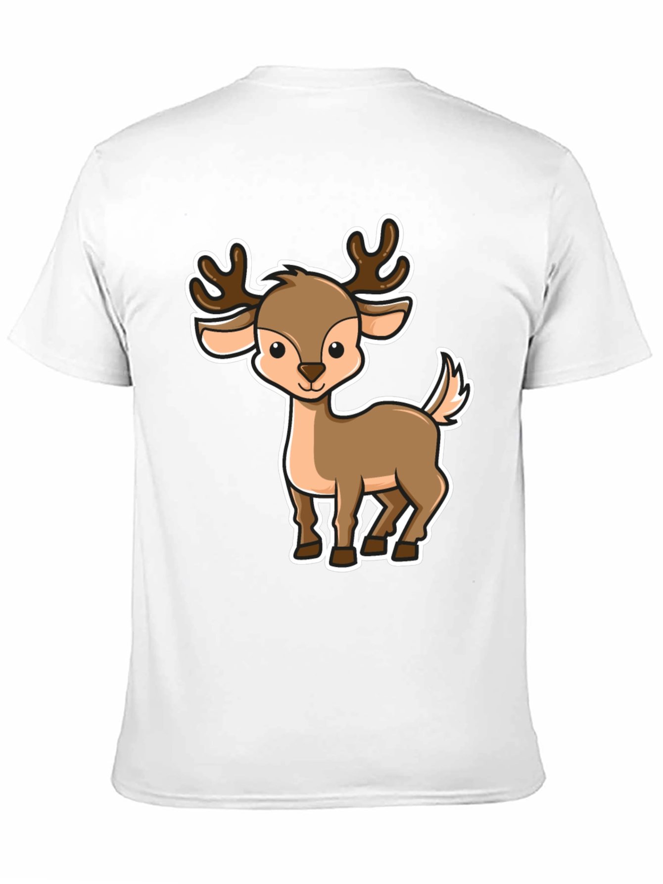 Black Cute Cartoon Deer Graphic Tee view 11