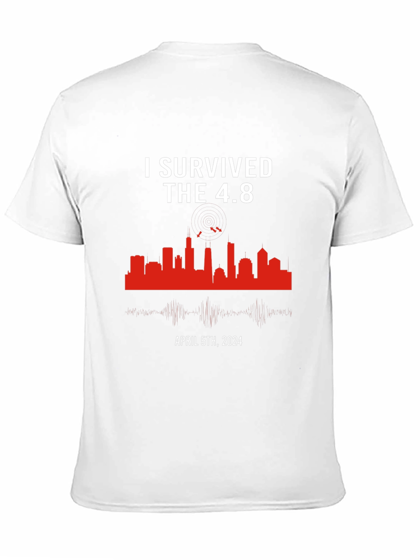 Black I Survived the 4.8 Earthquake April 5th, 2024 T-Shirt view 11