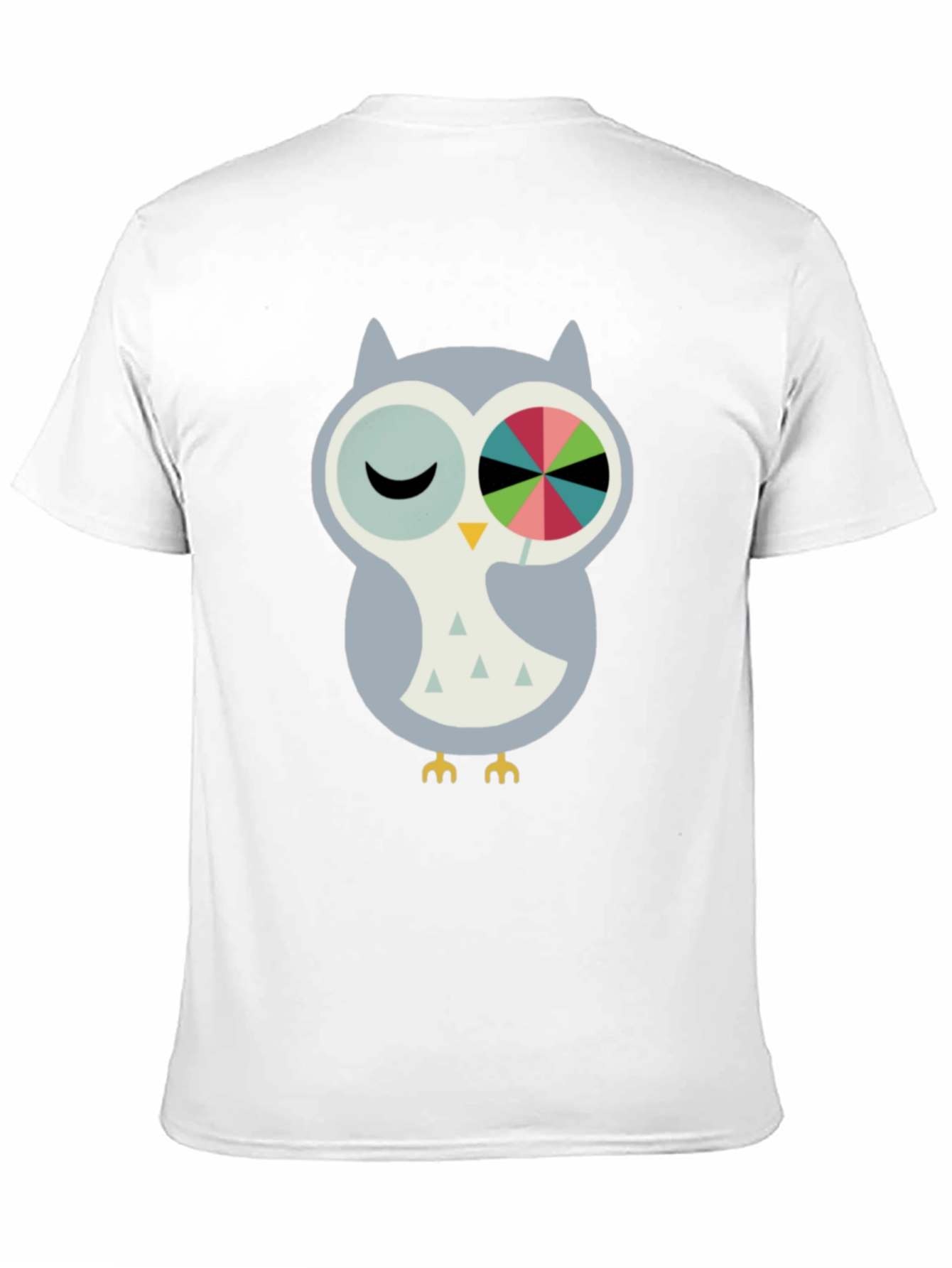 Black Whimsical Owl Graphic Tee - Cotton Blend Comfort view 11