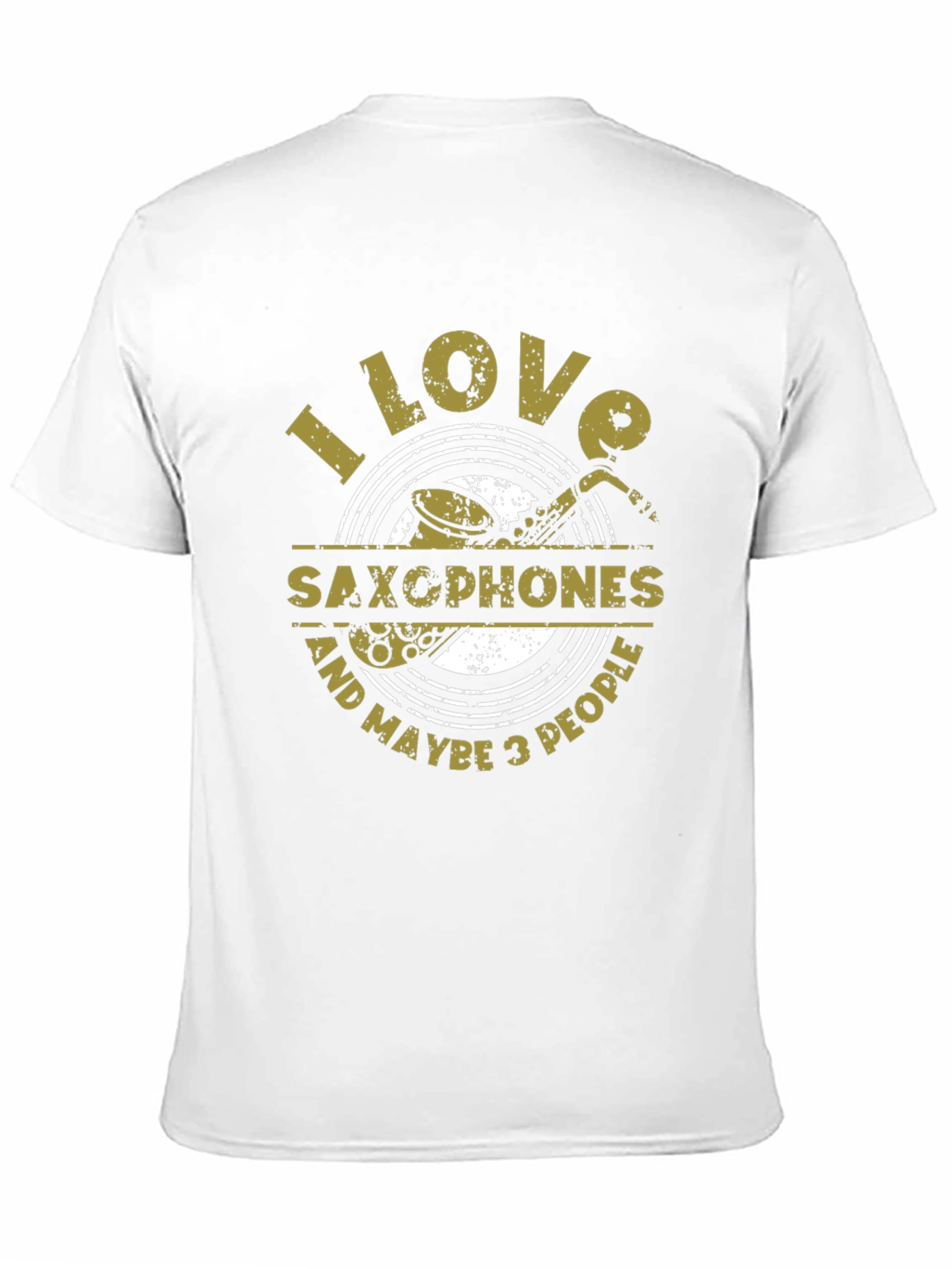Black I Love Saxophones & Maybe 3 People T-Shirt view 11