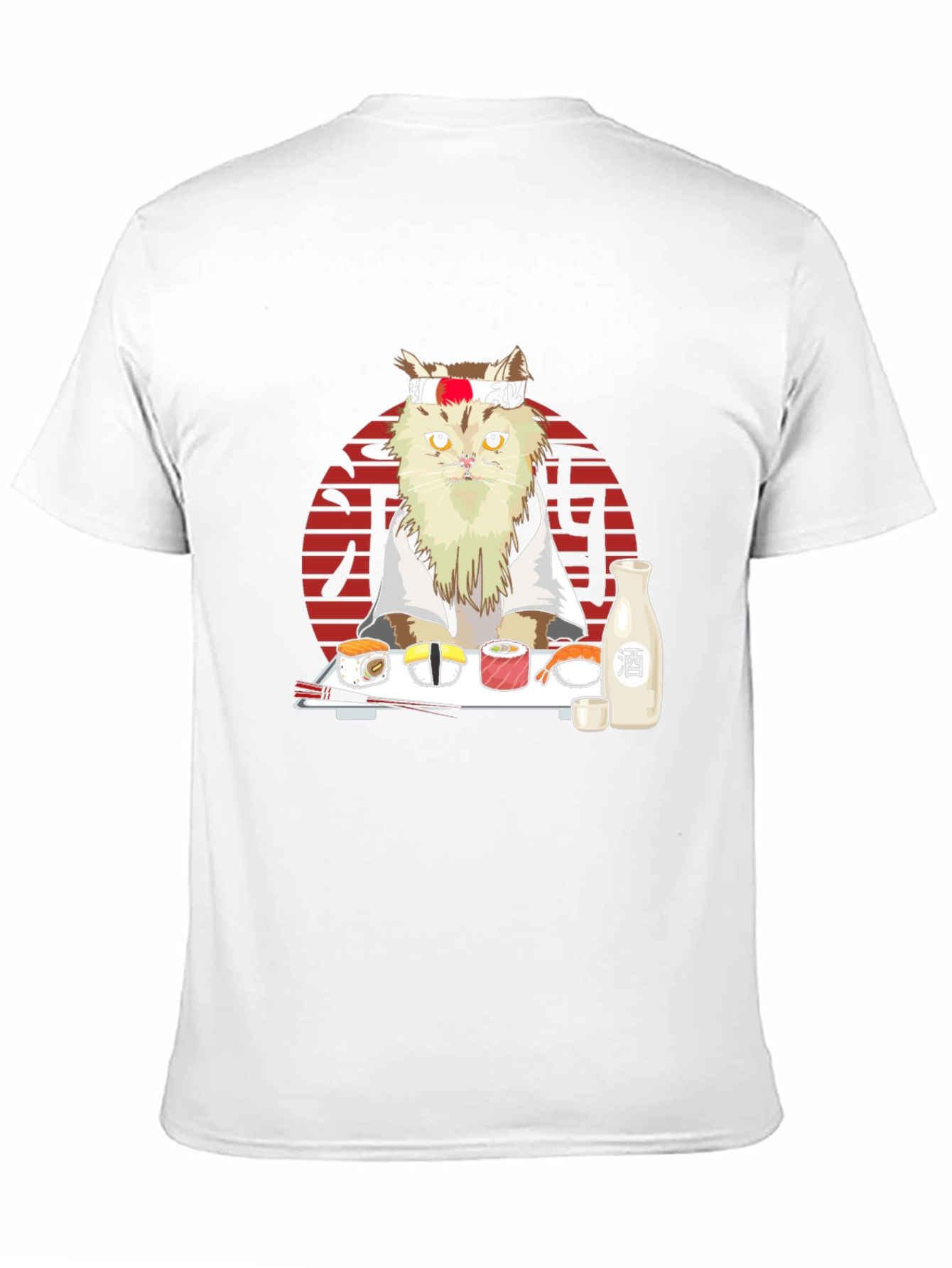 Black Sushi Cat T-Shirt - Cute Chef Kitten Tee view 11