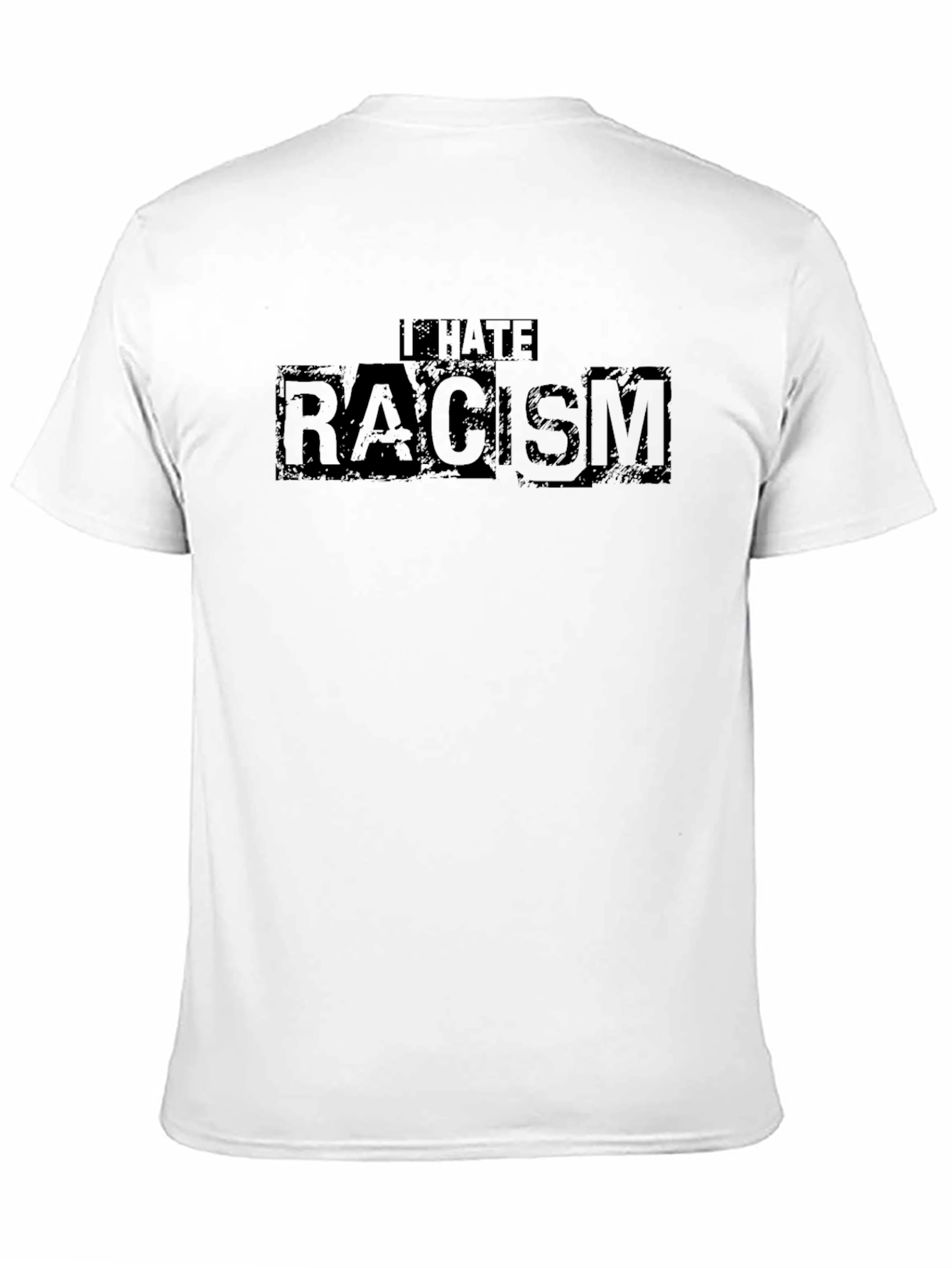 Black I Hate Racism T-Shirt view 11