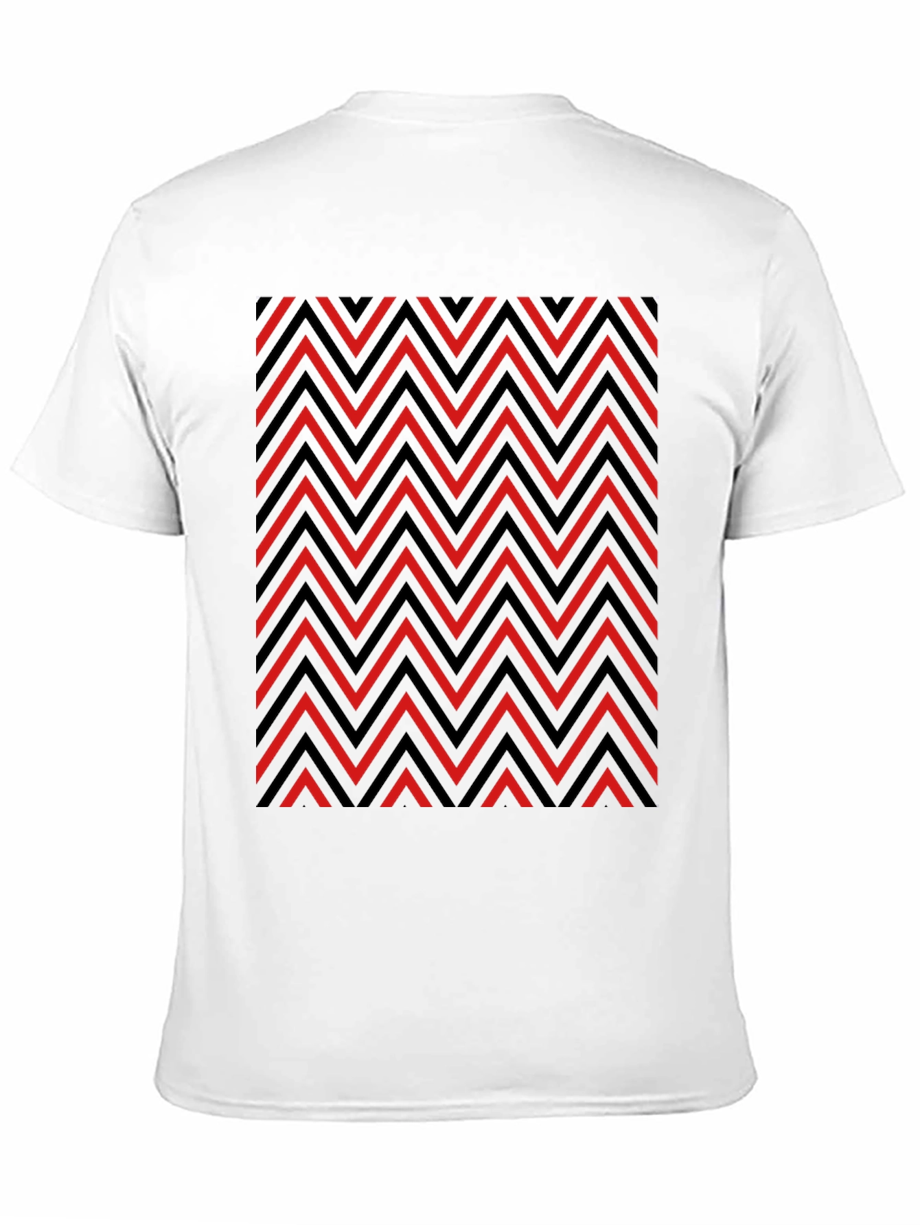 Black Zigzag Patterned Graphic Tee - Red and Black view 11