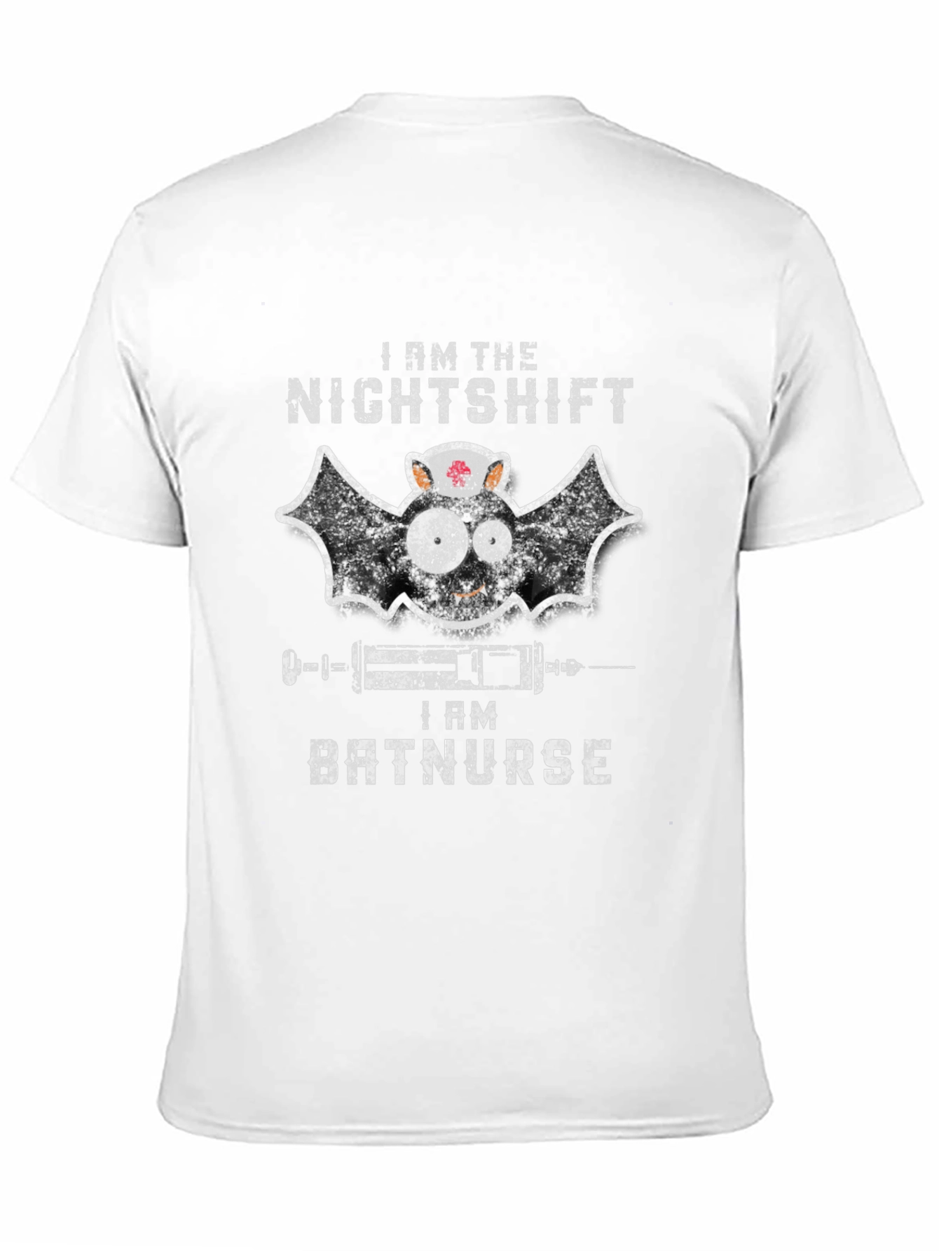 Black Nightshift Batnurse Graphic Tee - Halloween Nurse Shirt view 11