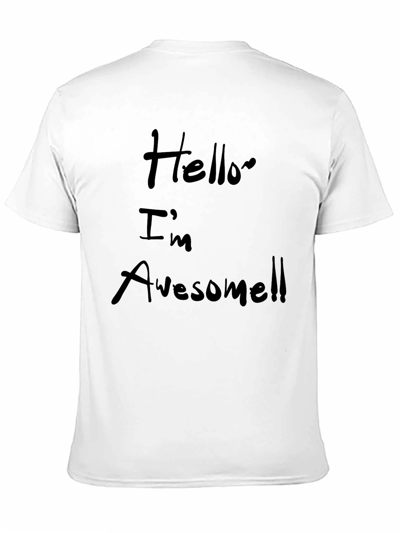 Black Hello I'm Awesome Black T-Shirt view 11