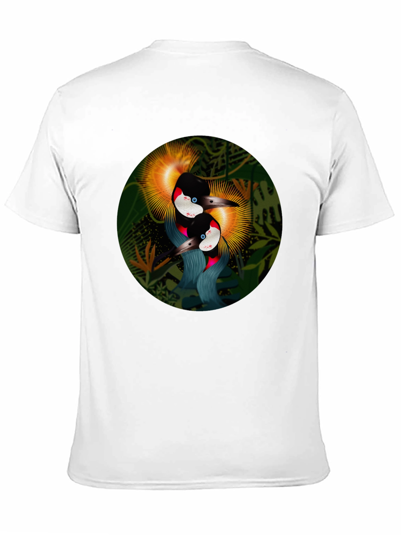 Black Tropical Bird Graphic Tee - Black Cotton Blend view 11