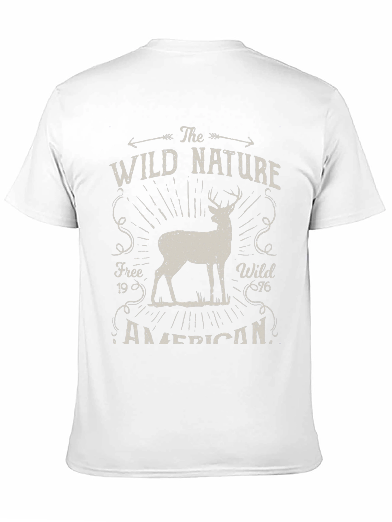 Black Wild Nature Graphic Tee - American Deer Print view 11