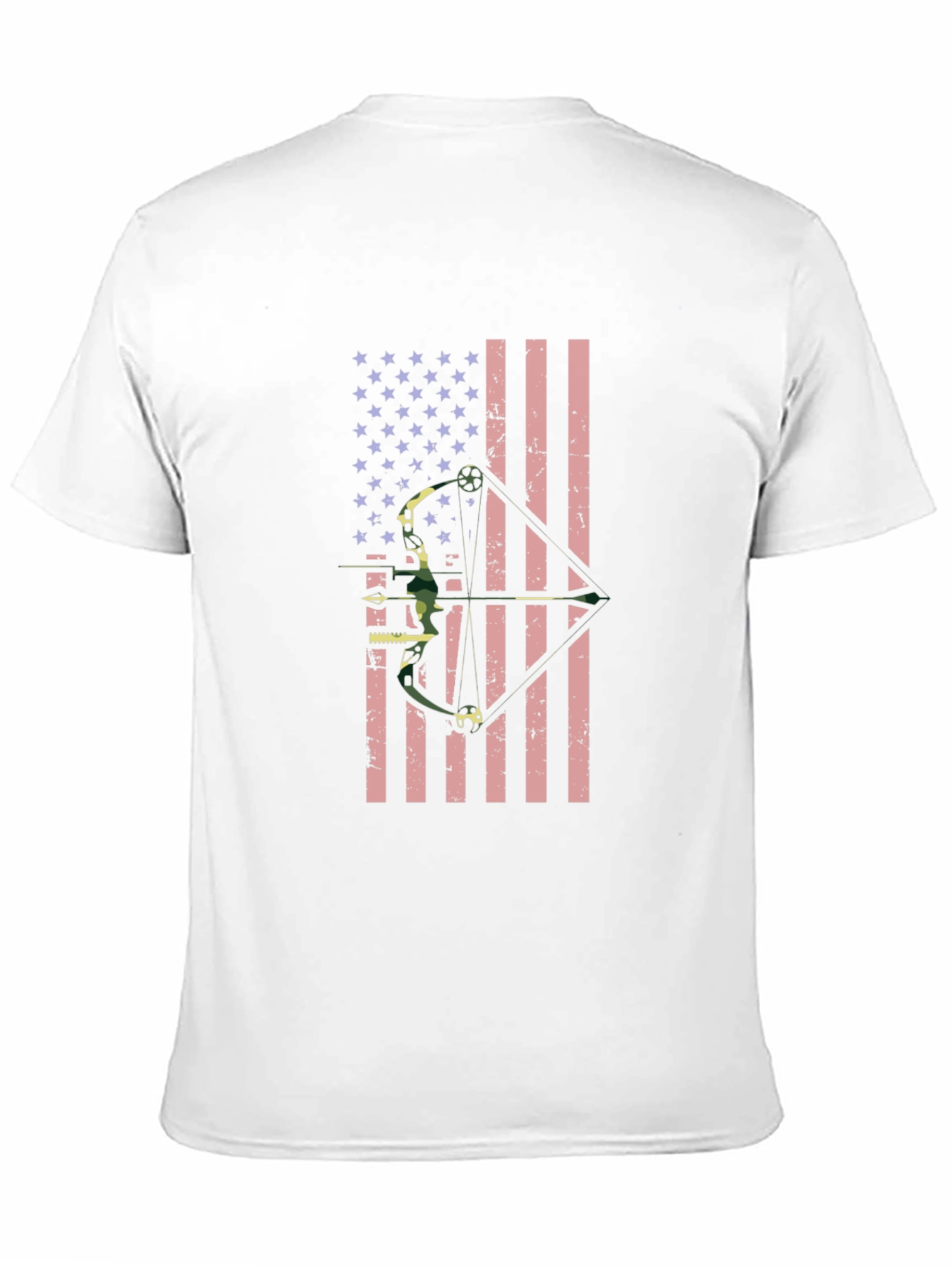 Black American Flag Bow Hunting T-Shirt view 11