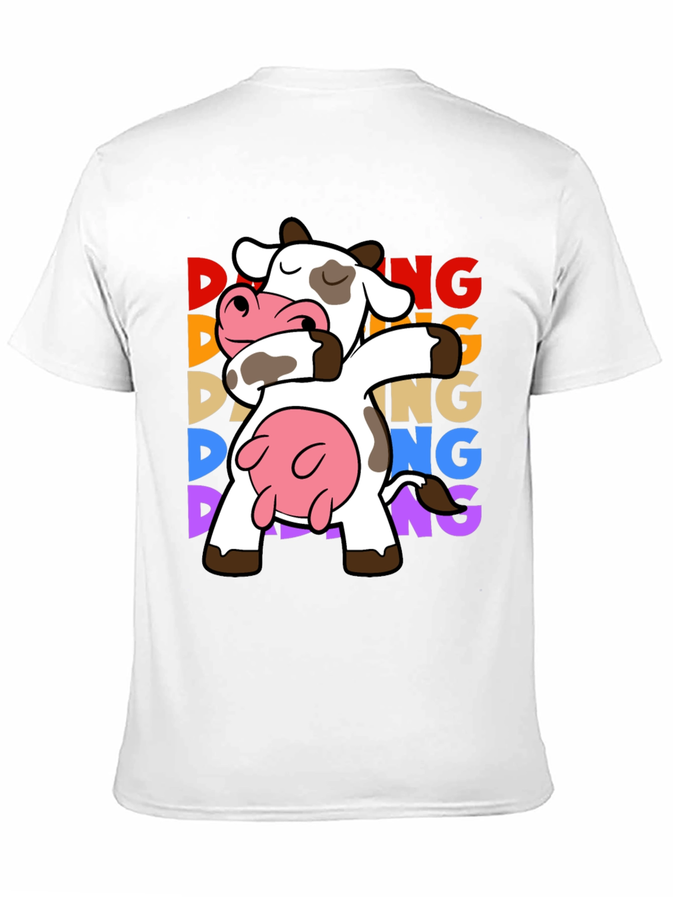 Black Dabbing Cow Graphic Tee - Funny Animal T-Shirt view 11