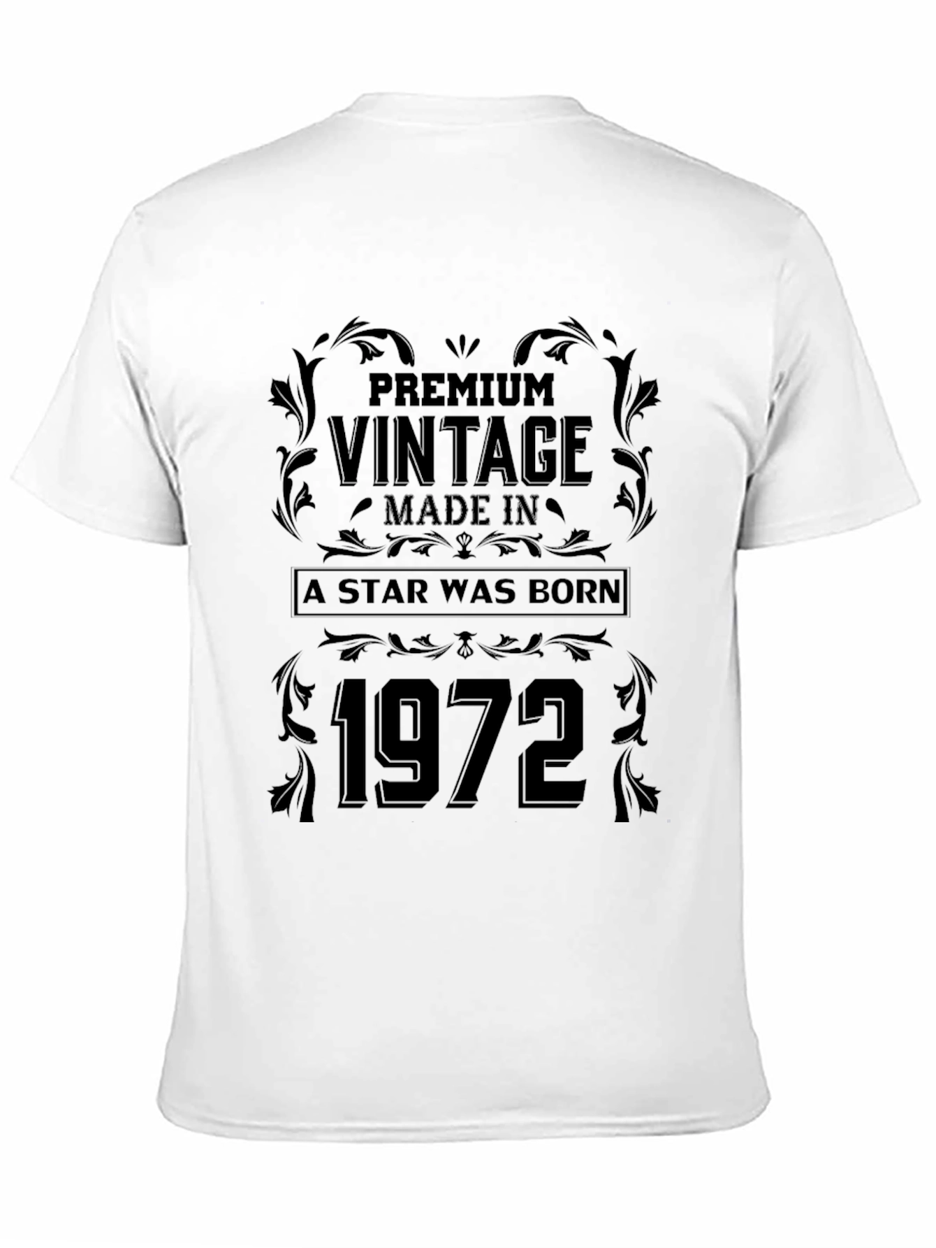 Black Vintage 1972 Birthday T-Shirt view 11