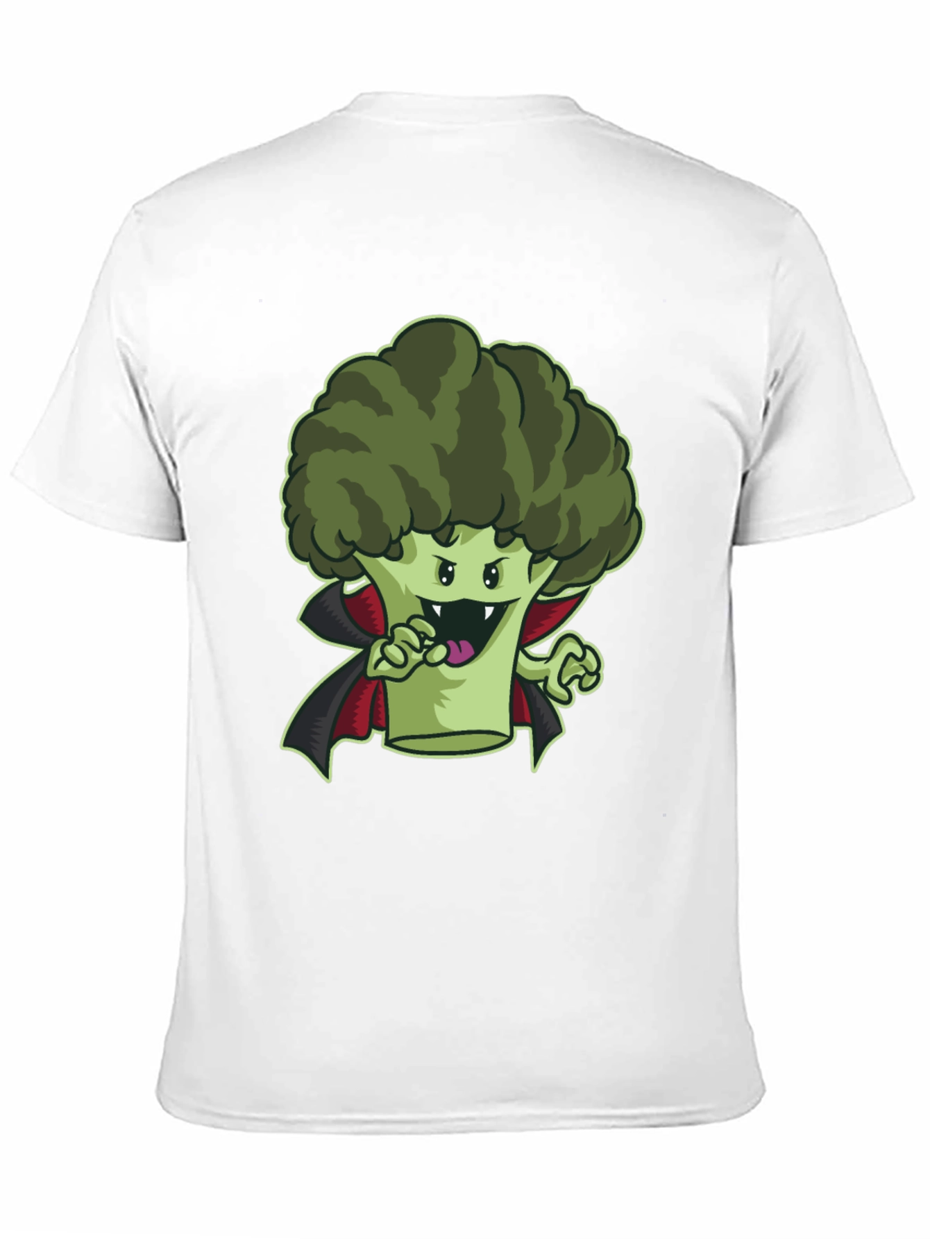 Black Broccoli Vampire Graphic Tee - Funny Halloween Shirt view 11