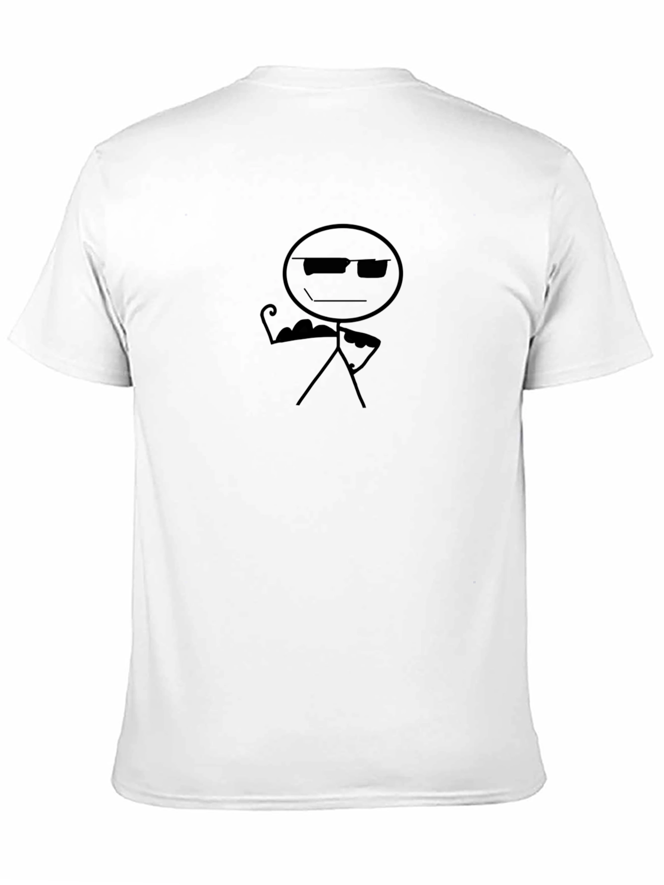Black Cool Stick Figure Muscle T-Shirt - Black Cotton Tee view 11