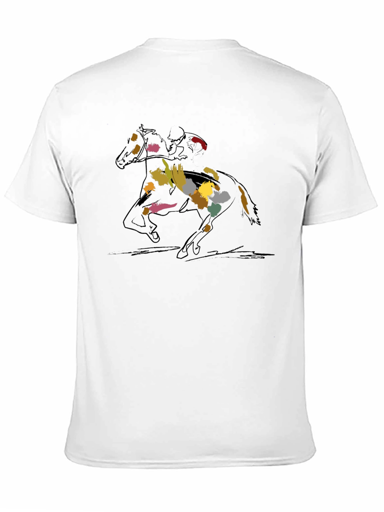 Black Horse Race Graphic Tee - Stylish Men's Black T-Shirt view 11