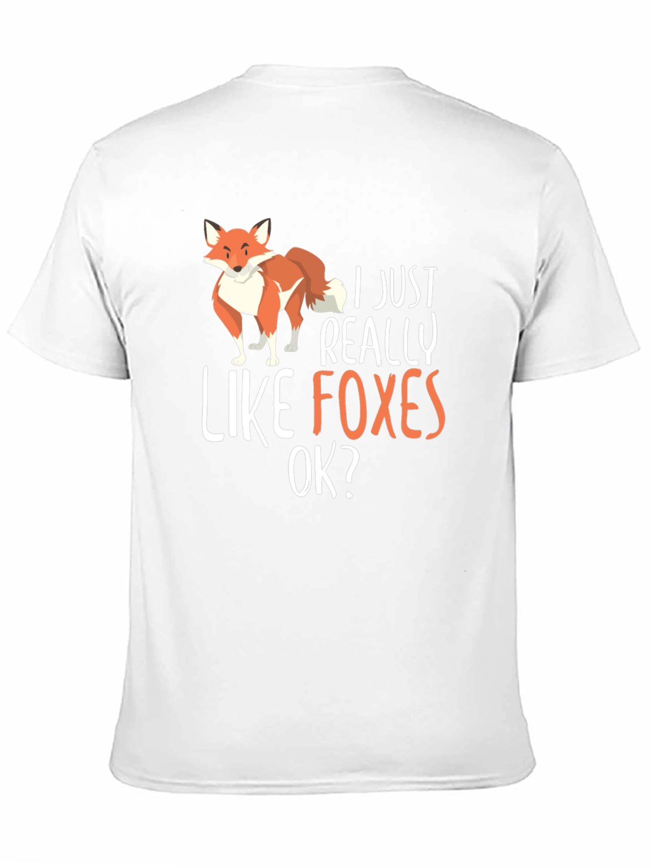 Black I Just Really Like Foxes OK? Black T-Shirt view 11