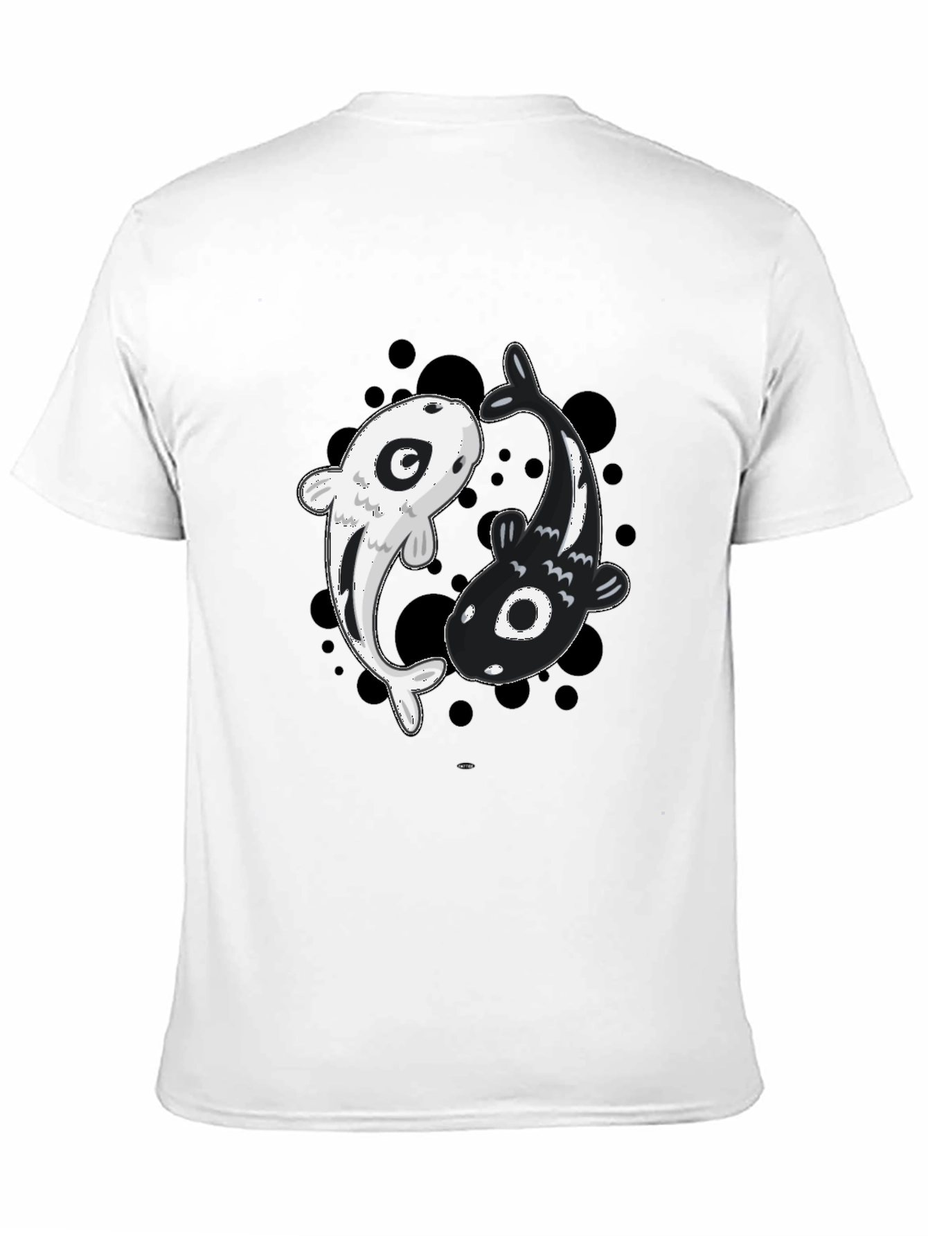 Black Yin Yang Koi Fish Graphic Tee - Black view 11