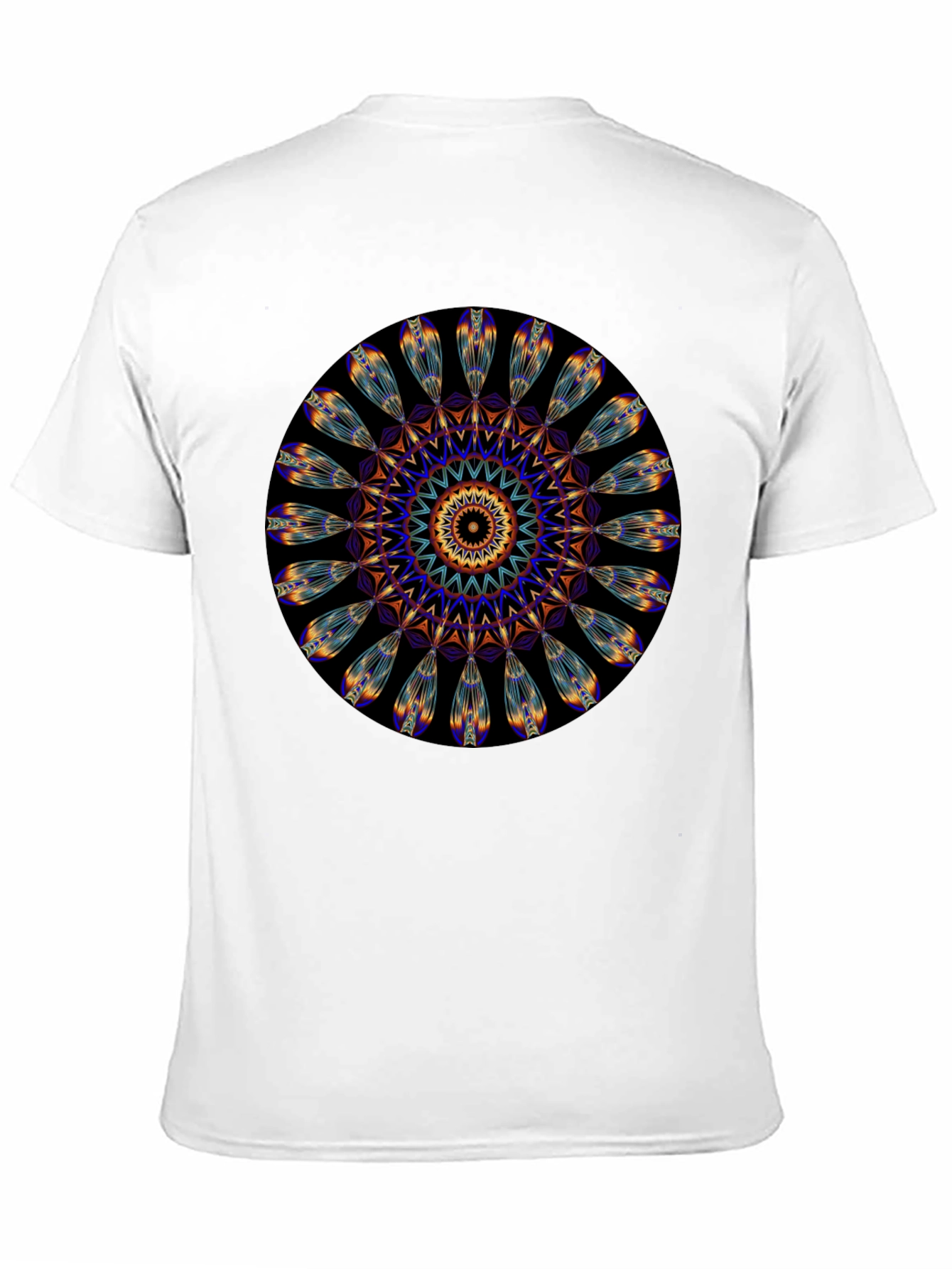 Black Mandala Print Black T-Shirt - Unique Artistic Design view 11
