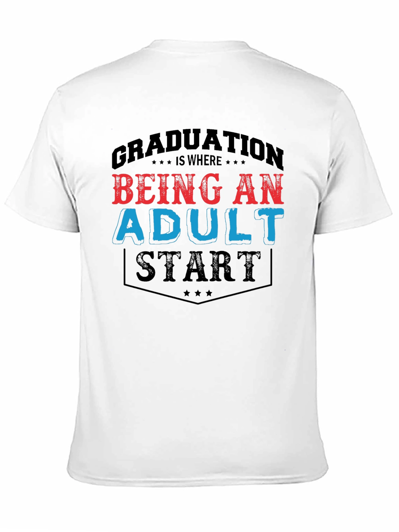 Black Graduation Adult Start Graphic Tee view 11