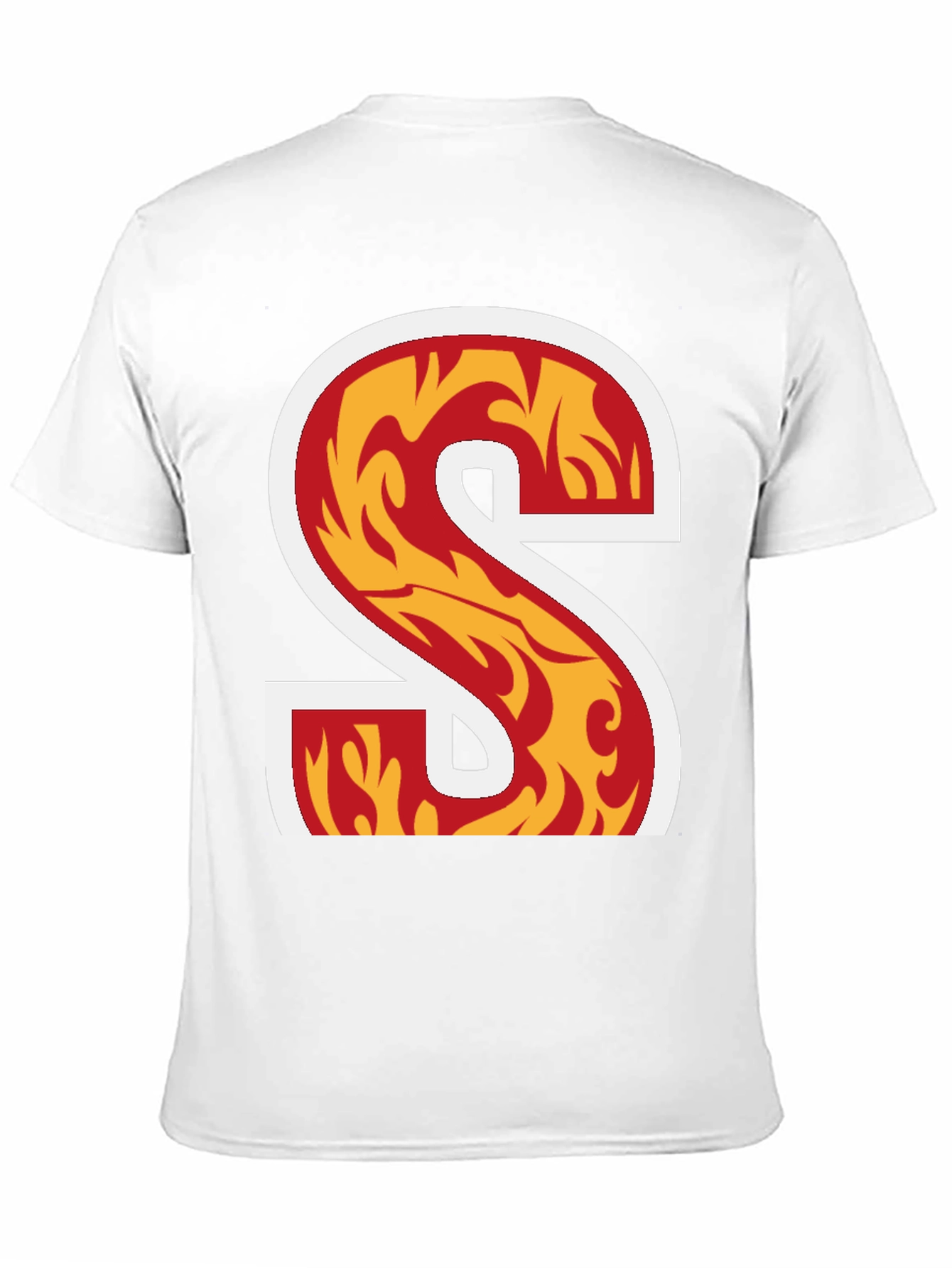 Black Fiery Letter S Graphic Tee - Bold Statement Shirt view 11