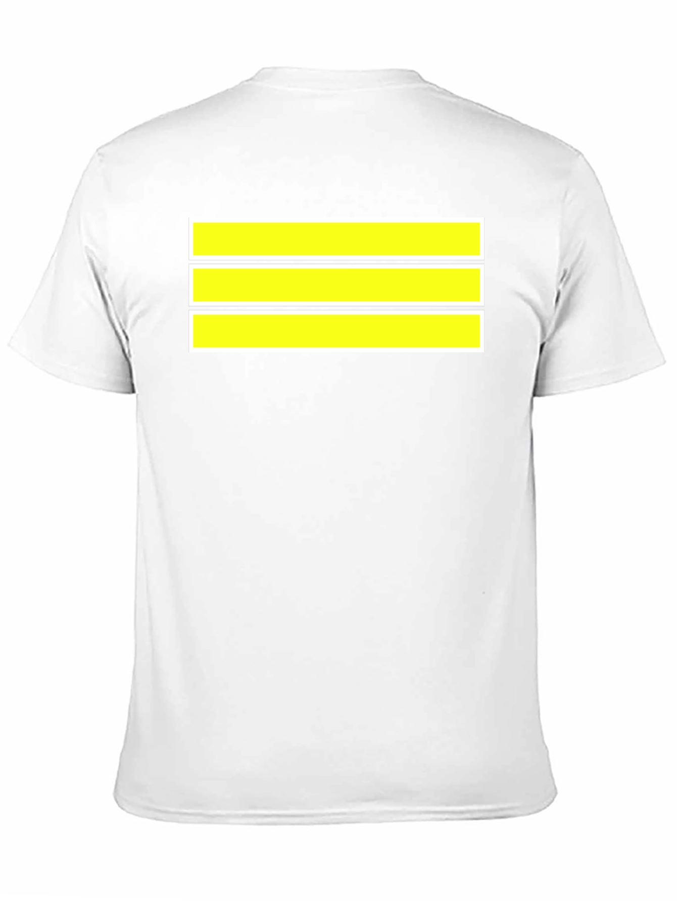Black Striped Graphic Tee - Bold Yellow Bands on Black Cotton view 11