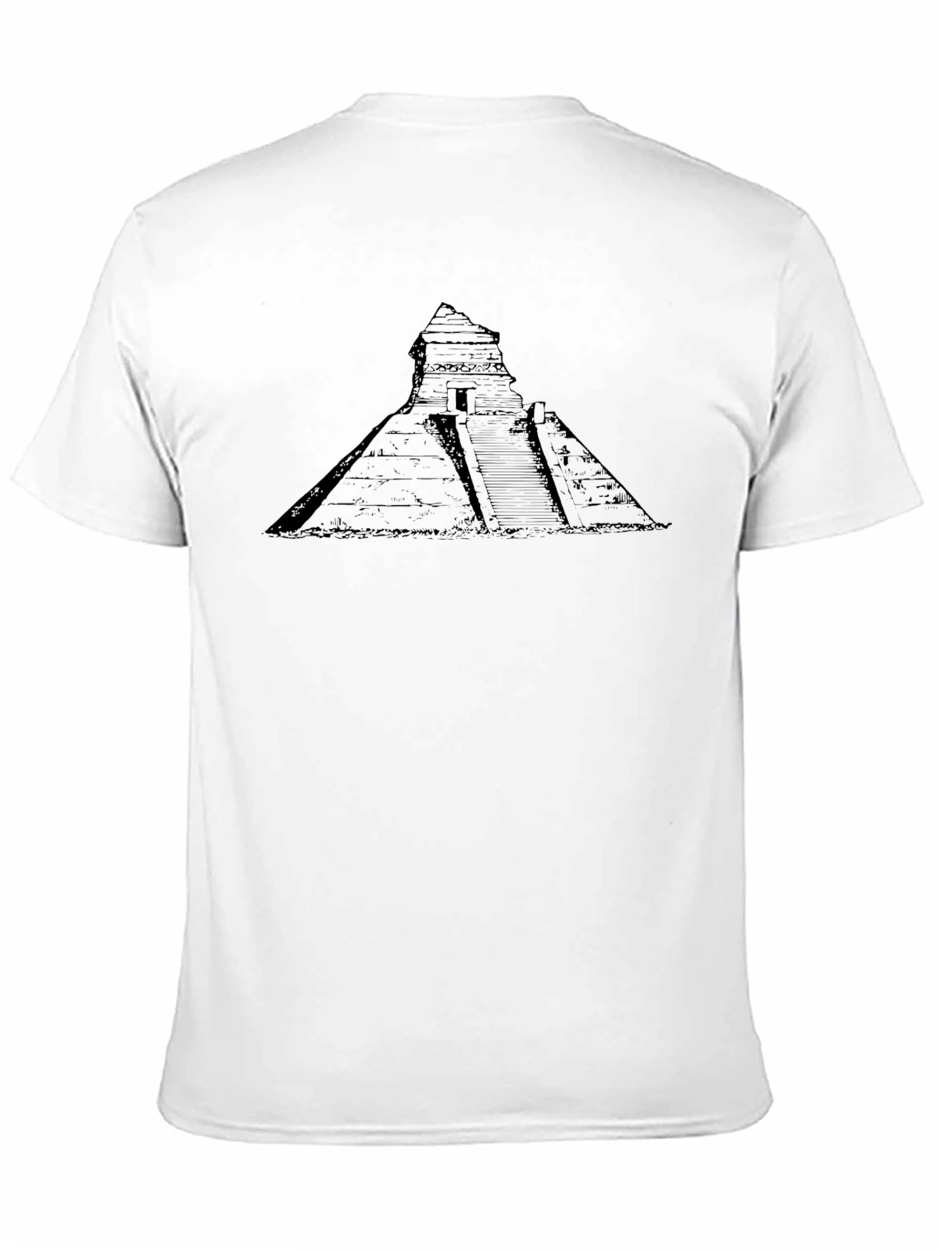 Black Mayan Pyramid Graphic Tee - Black Cotton Blend view 11