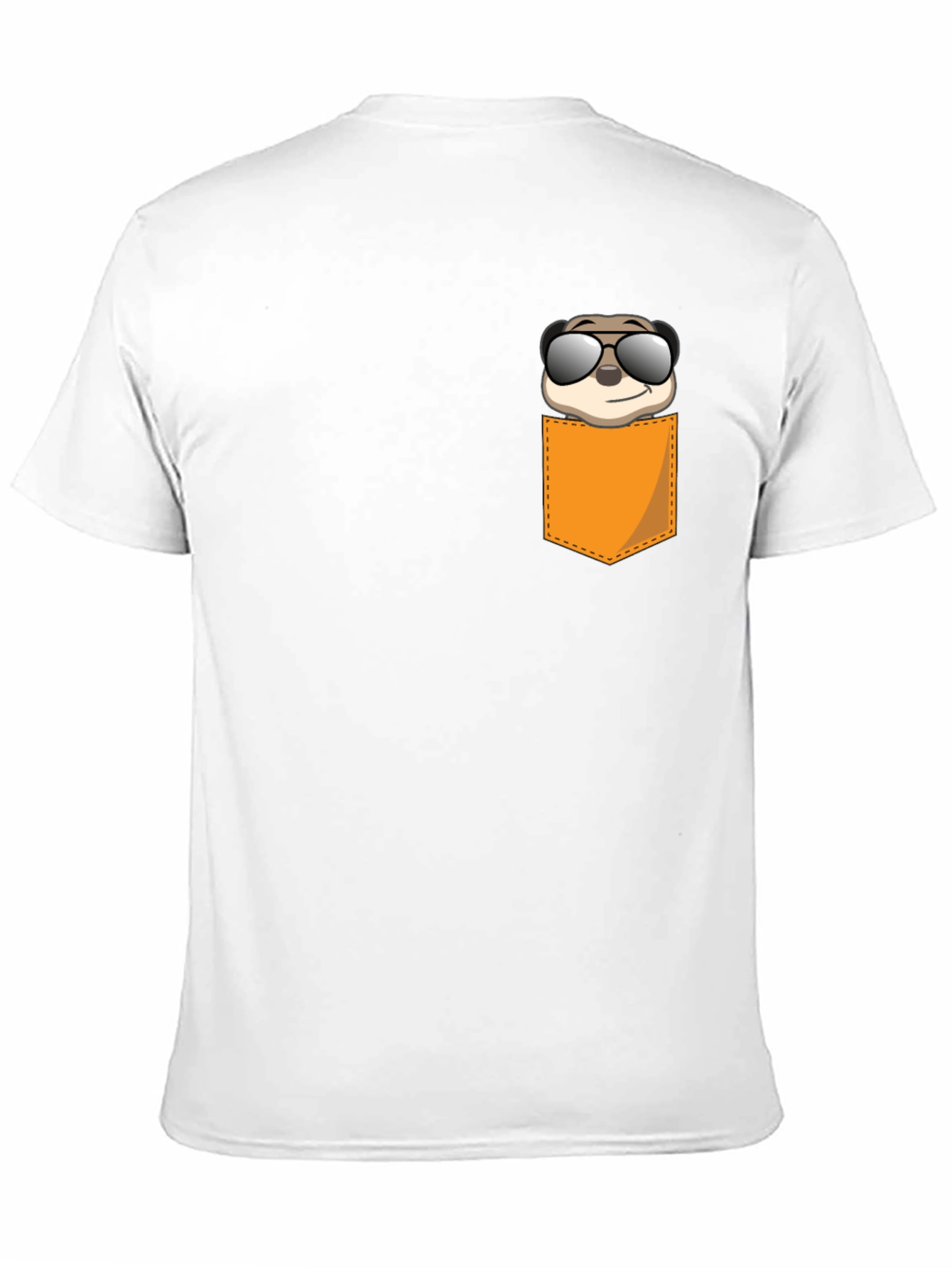 Black Cool Meerkat Pocket Tee - Graphic Print Black T-Shirt view 11