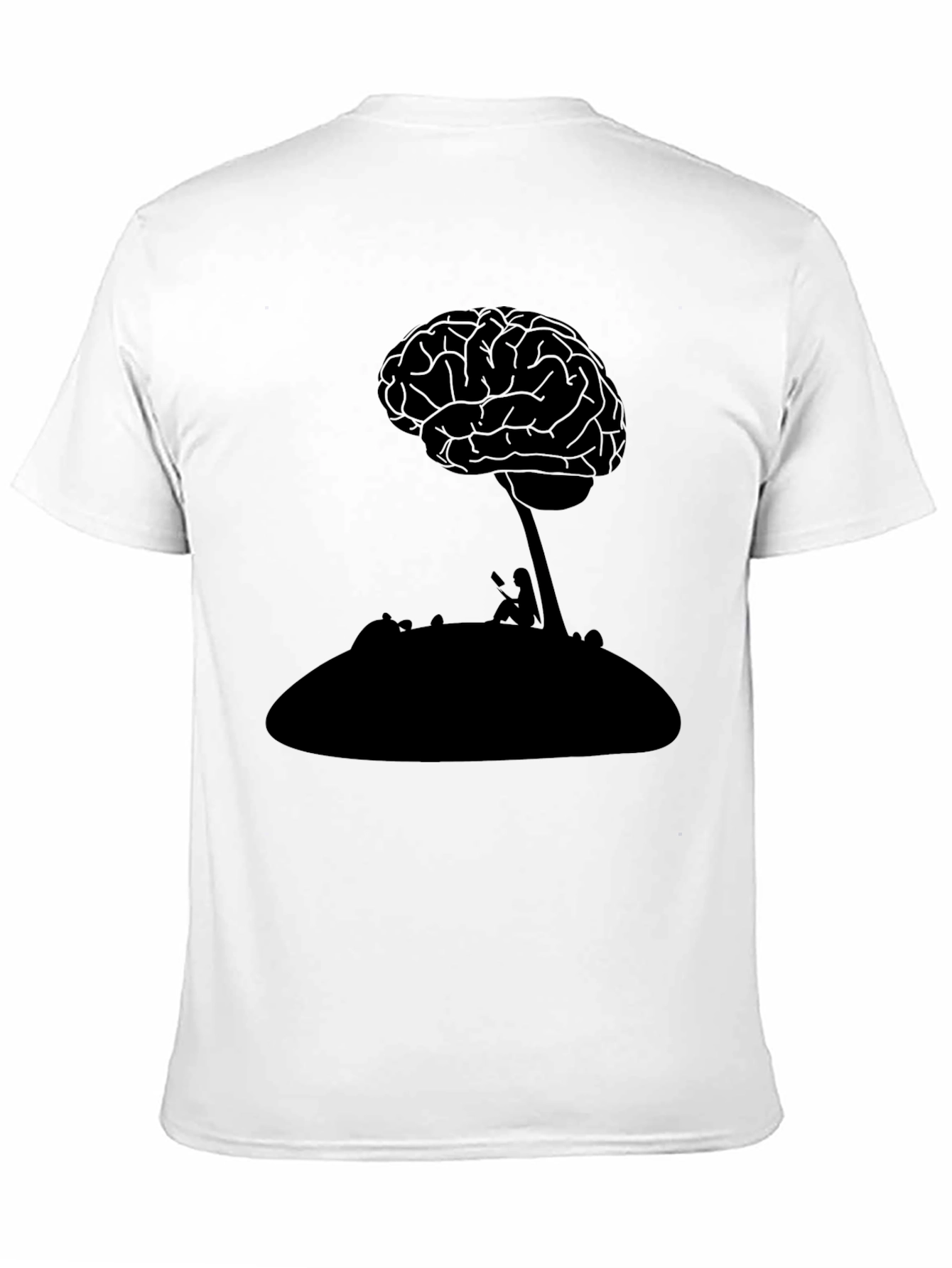 Black Brain Tree Silhouette T-Shirt view 11