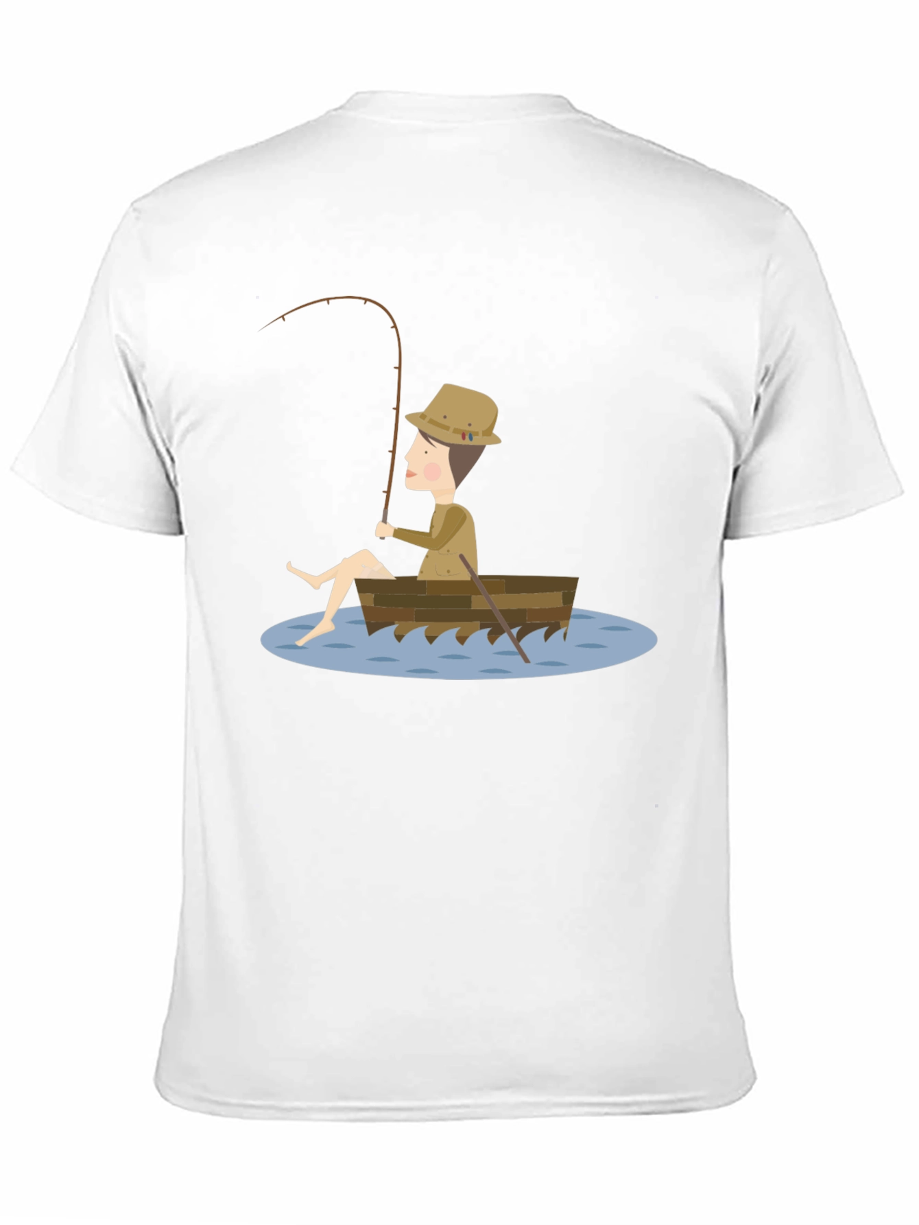 Black Fishing Cartoon Graphic Tee Shirt view 11